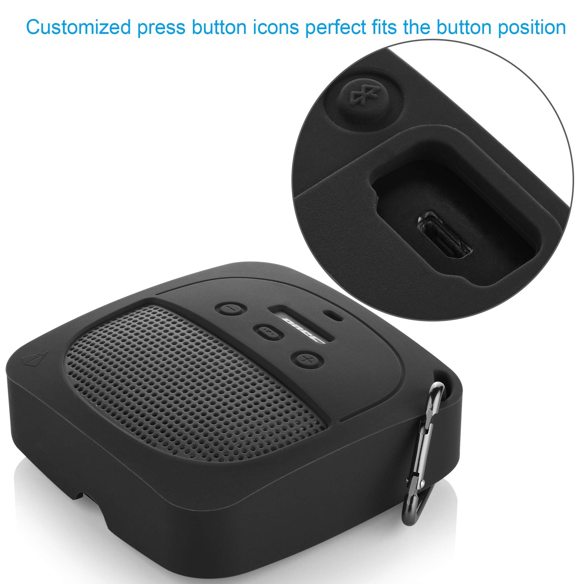 Txesign - Funda Protectora De Silicona Para Altavoz Portátil Bluetooth Bose Soundlink Micro A Prueba De Agua (Gris Oscuro)