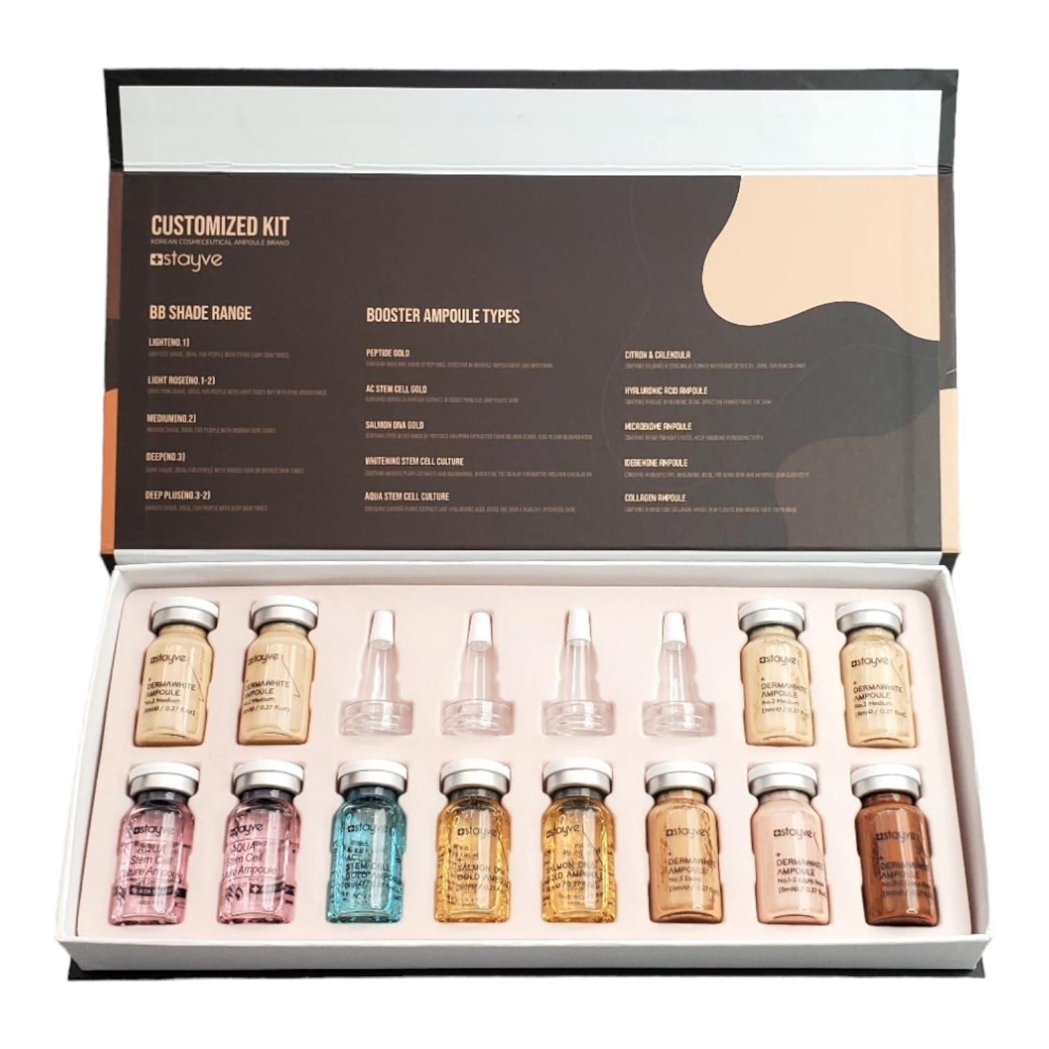 Stayve- Kit personalizado de BB Shine Glow, potenciador y mezcla de pigmentos (12 viales)