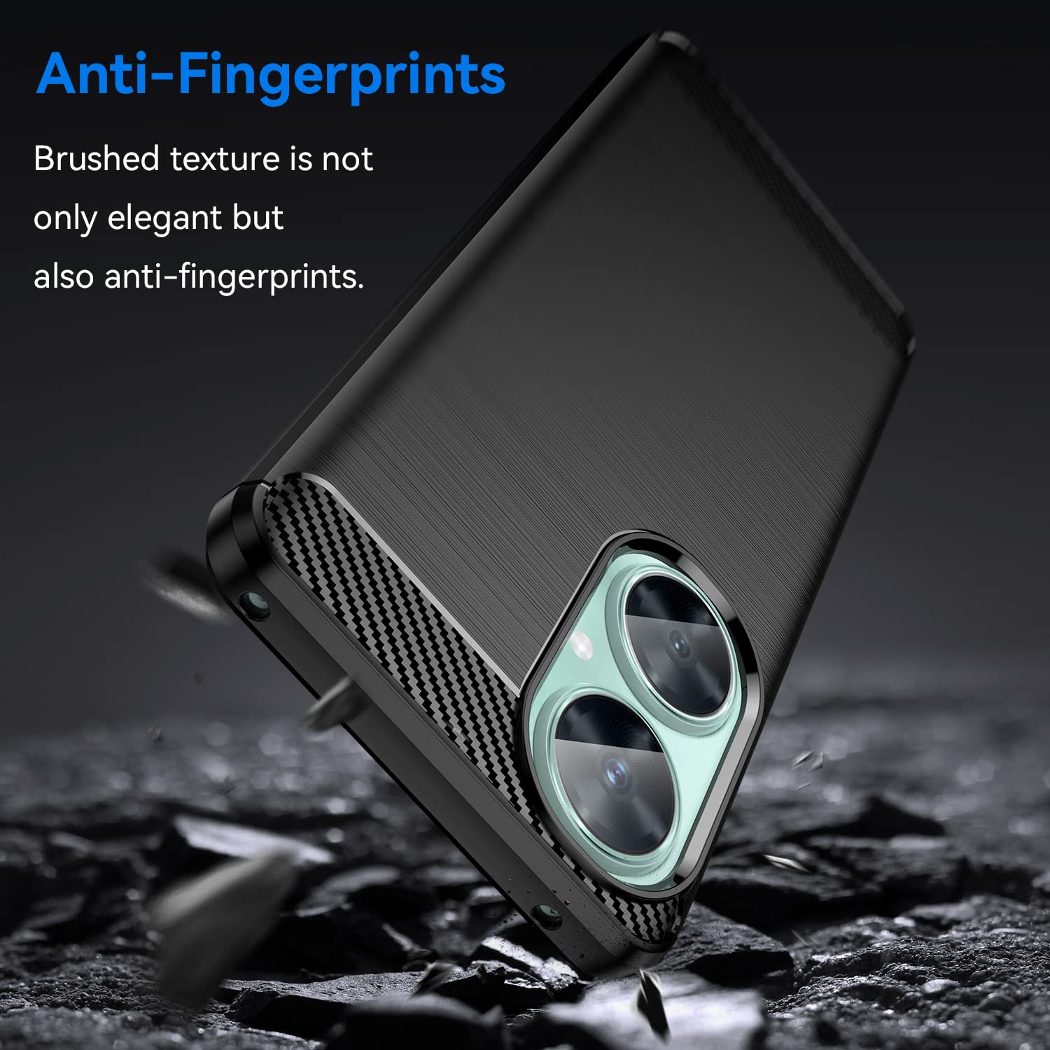 USDILU Case LS for Huawei Nova 11i Funda Uso Rudo Carcasa Protector TPU Suave Durable Silicón Flexible Cover Negro