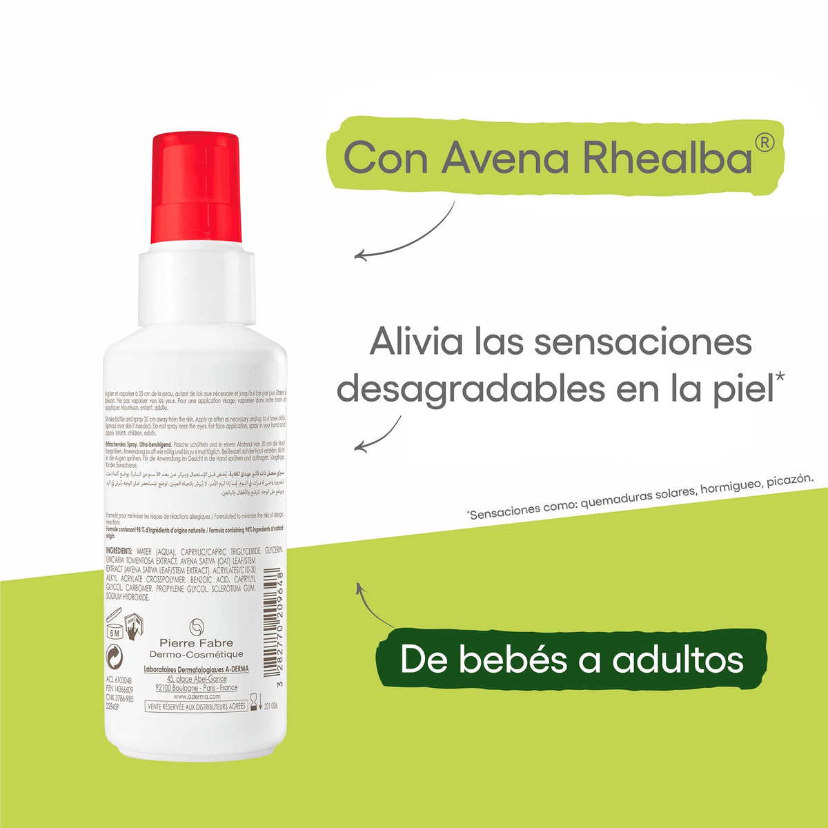 A-DERMA Cutalgan Spray Refrescante Calmante Piel Irritada con Avena 100 ml