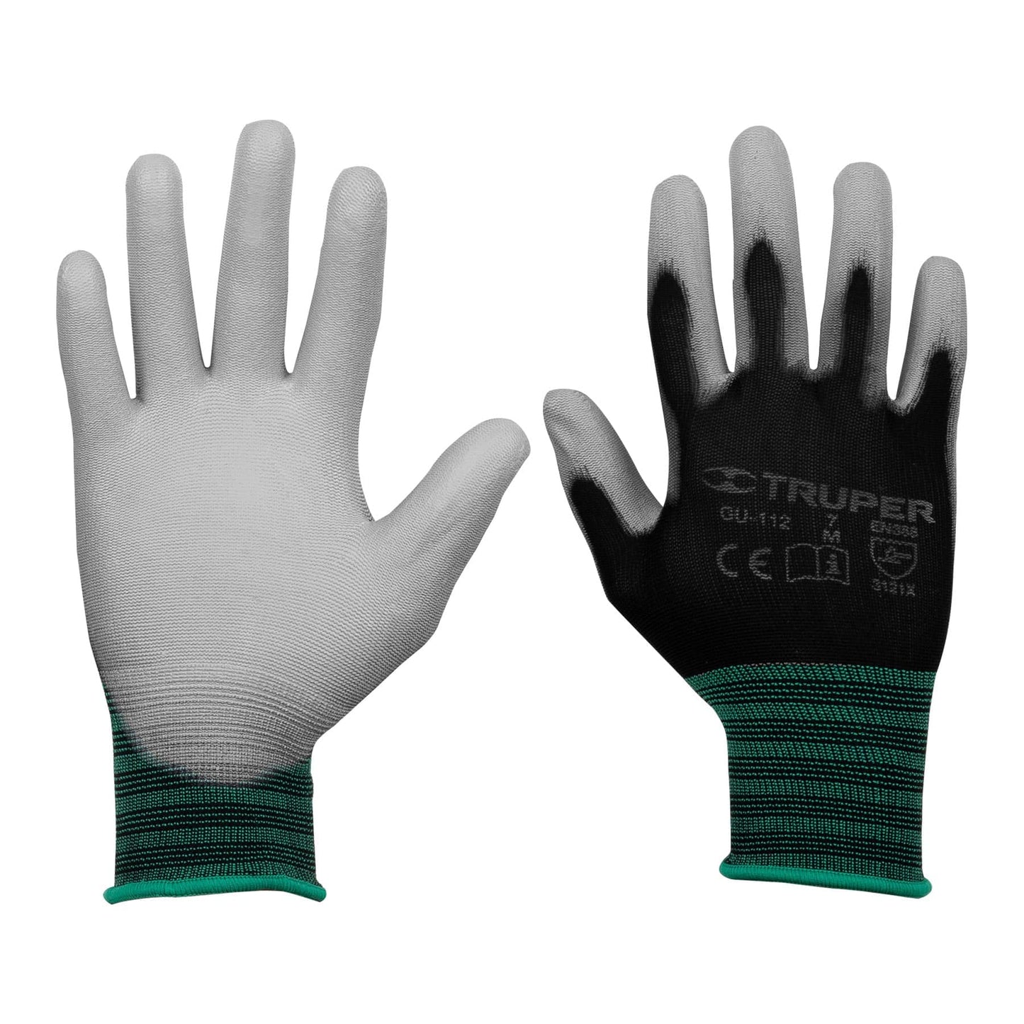 Guantes de Nylon con Recubrimiento de Poliuretano Truper Negro Medianos y Lentes de Seguridad Ajustables LEN Transparente Classic