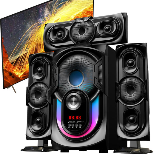 D&M L5 Sonido Teatro en casa,con Subwoofer - Sistema de Sonido Envolvente 3 en 1 Separado,para TV Juegos de PC HD-ARC/BT 5.4/óptica/AUX/USB Conexión 5 Modos EQ Graves Profundos