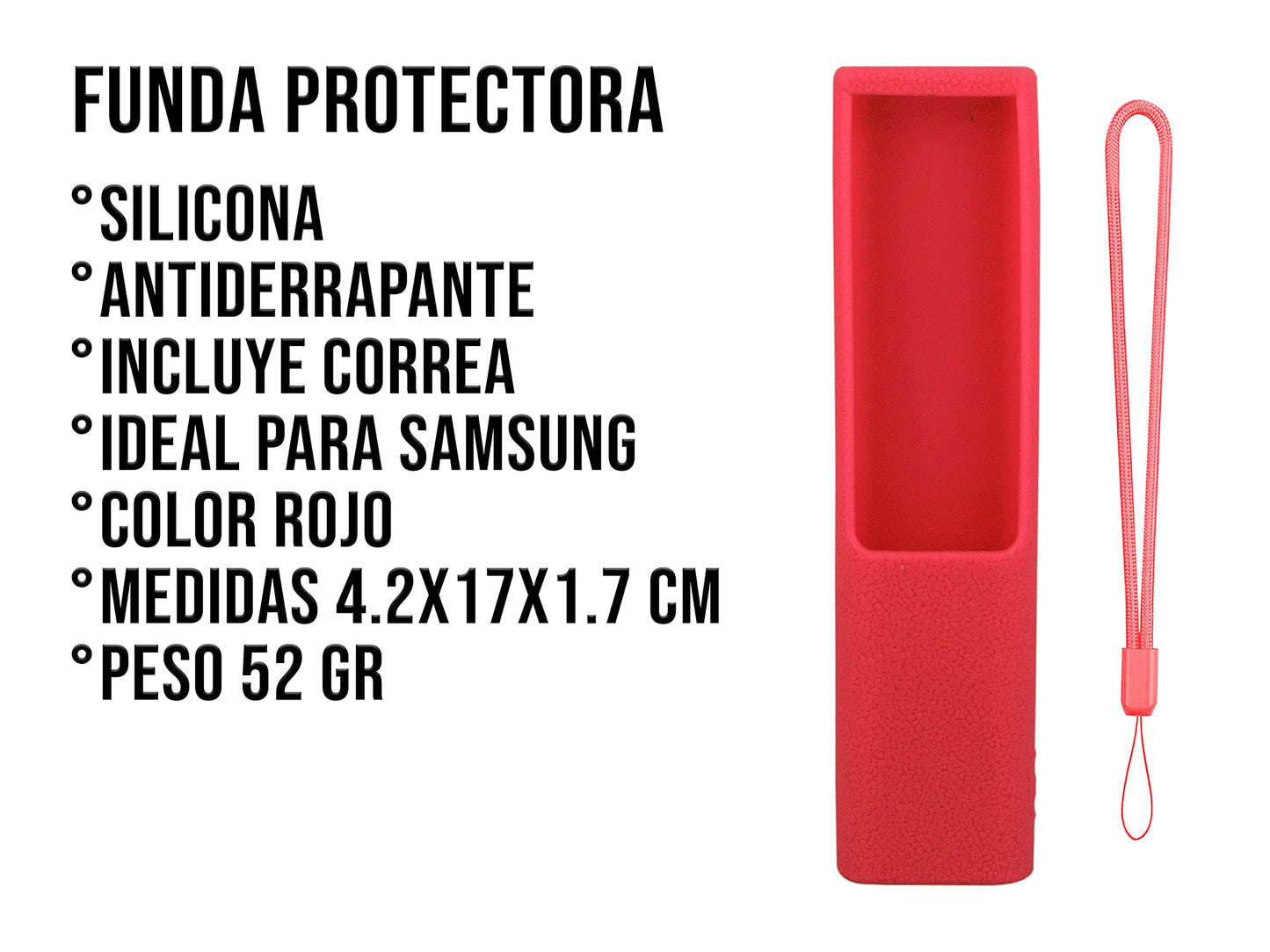 Funda para Control Samsung 4K Smart TV UHD Rojo