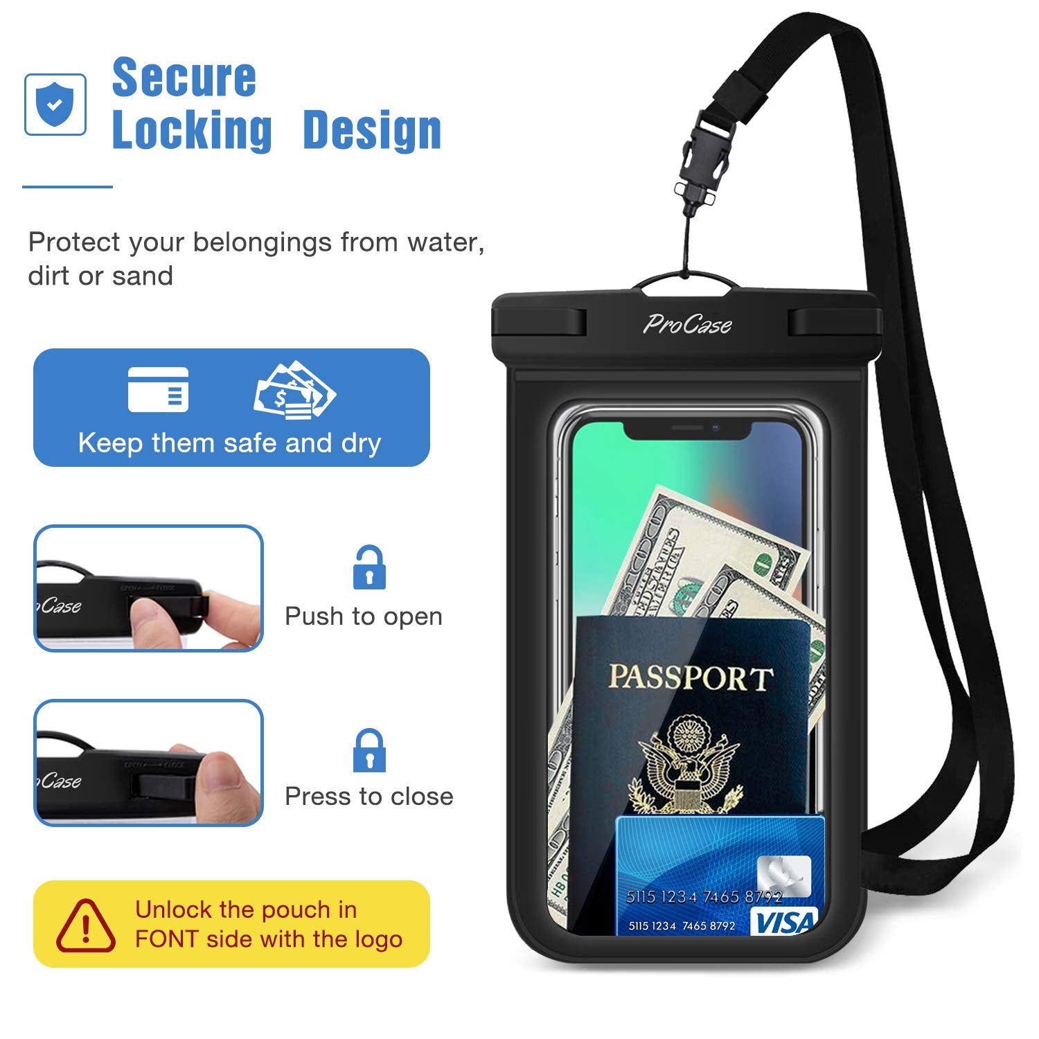 Fundas Impermeables para Celular ProCase MixOscuro Universal hasta 7"