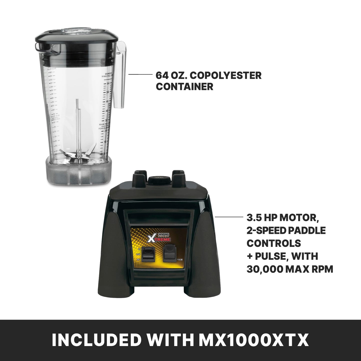 Licuadora Comercial Waring Xtreme Alta Potencia Copoliéster 1.9 l