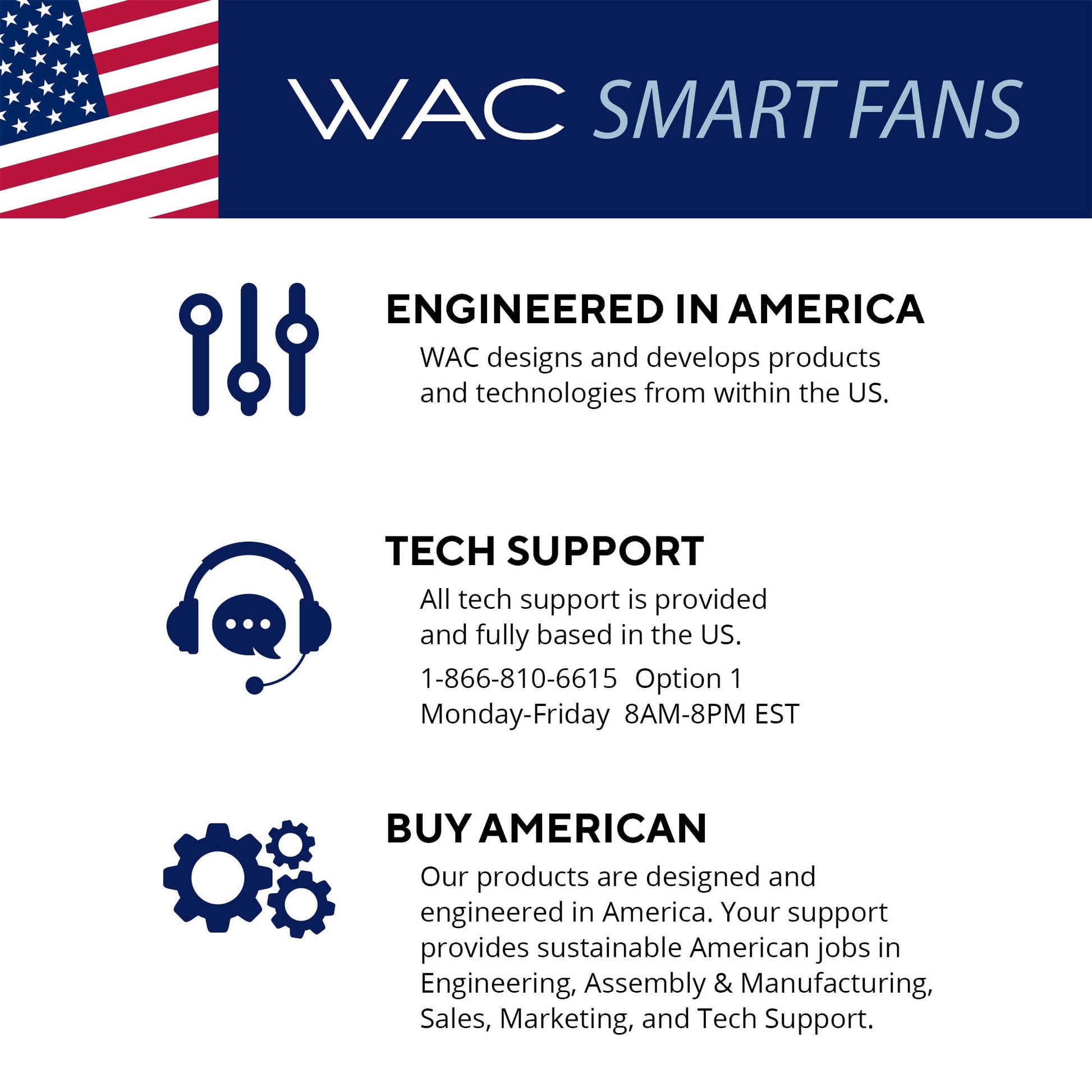 Ventilador de Techo Inteligente WAC Smart Fans Blanco Mate con Kit de Luz LED 3000 K y Control Remoto para Interiores y Exteriores