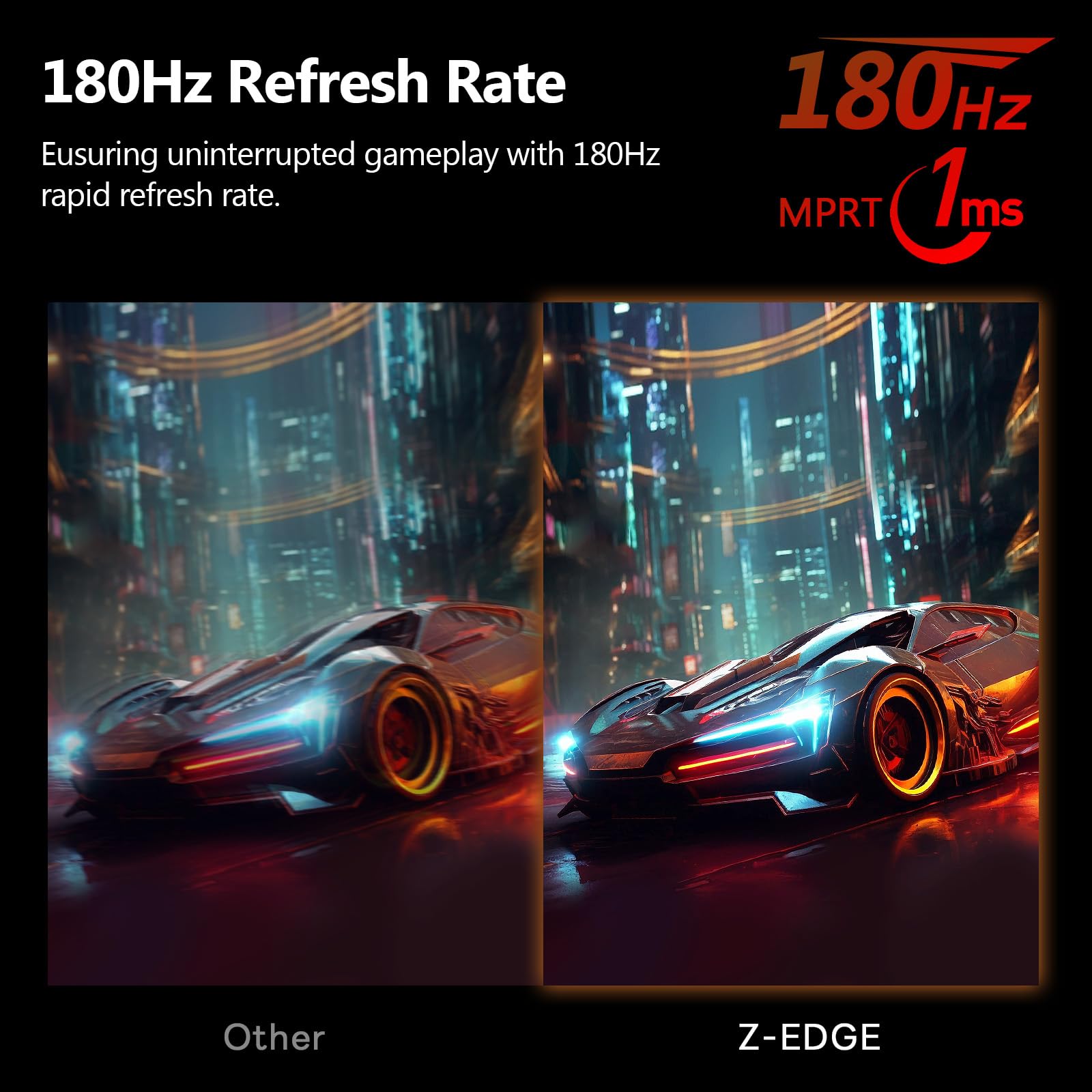 Monitor de Juego Z-Edge UG24 Curvo FHD 1080 con 180 Hz