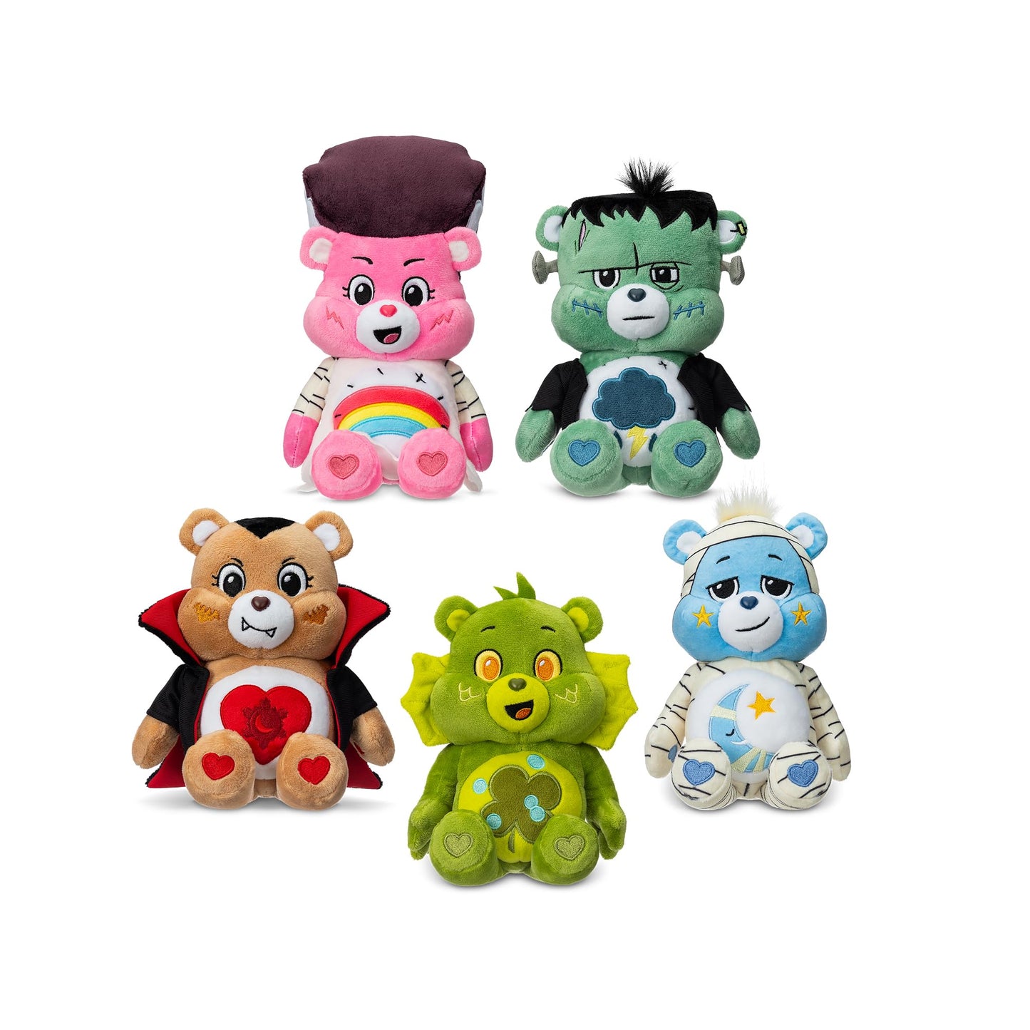 Care Bears Universal Monsters - Peluche de 9 Pulgadas de tamaño Divertido - Oso de alegría como la Novia de Frankenstein - Peluche Suave y abrazable, Animal de Peluche para niñas y niños, a Partir de