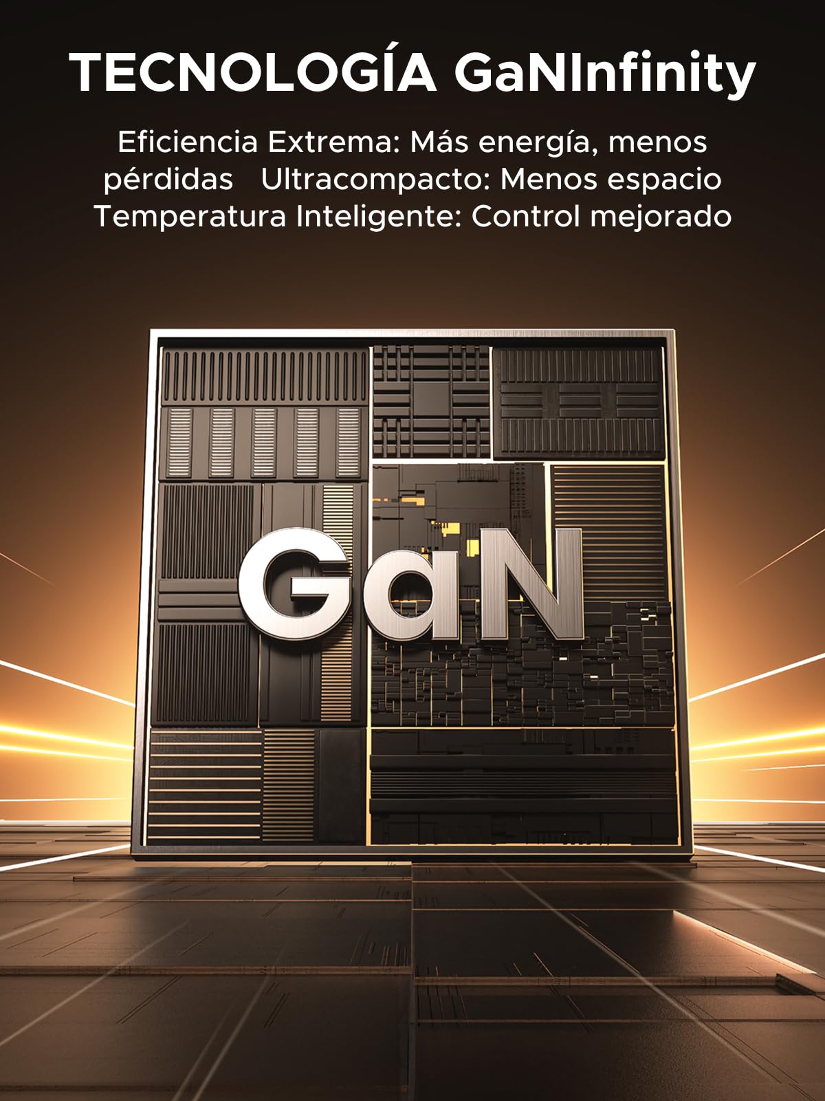 Cargador GAN UGREEN 100W con Cable Retráctil Blanco para Carga Rápida PD 3.0 con 3 Puertos 2C1A