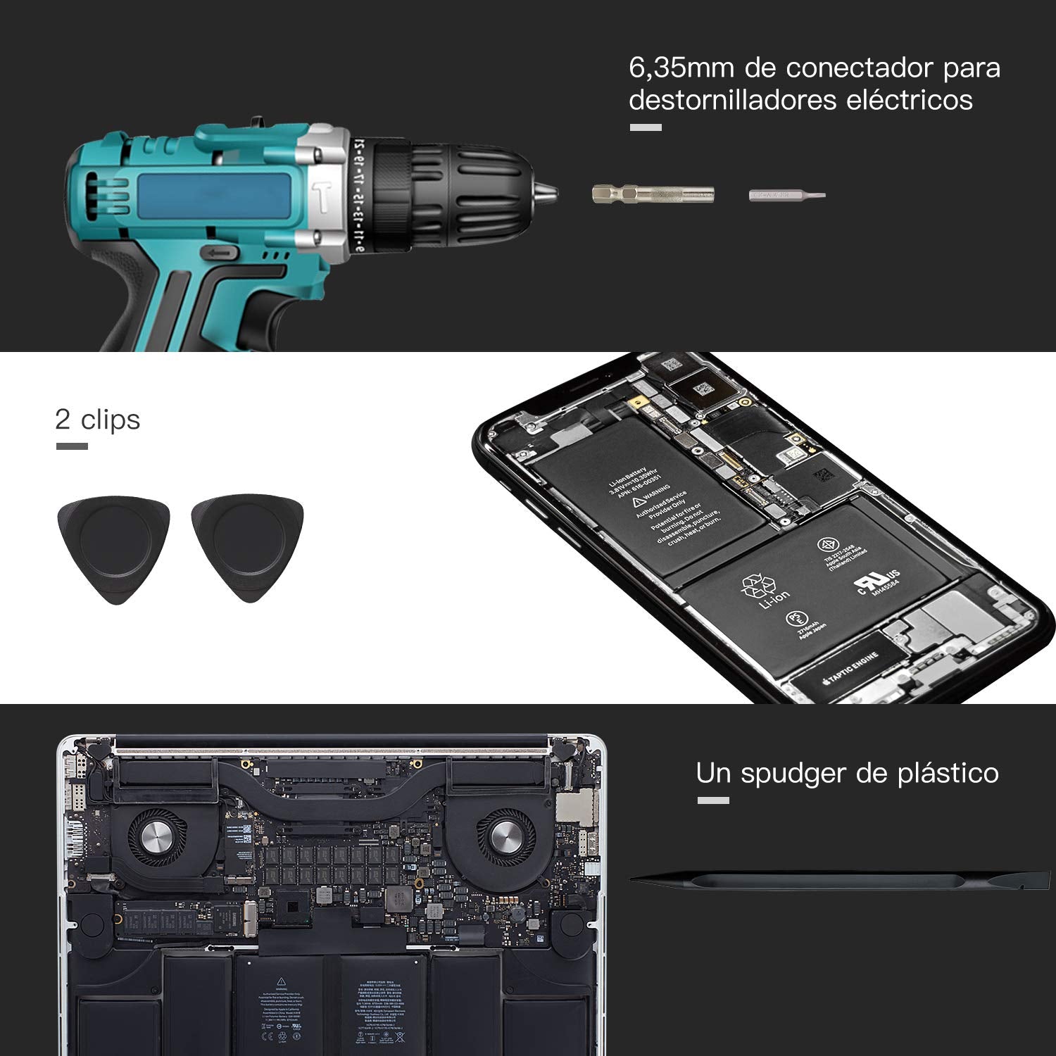 Juego de Desarmadores Precisión SOJITAS 67 en 1 con Puntas para Celulares, Laptop, Controles y más Herramientas magnéticas