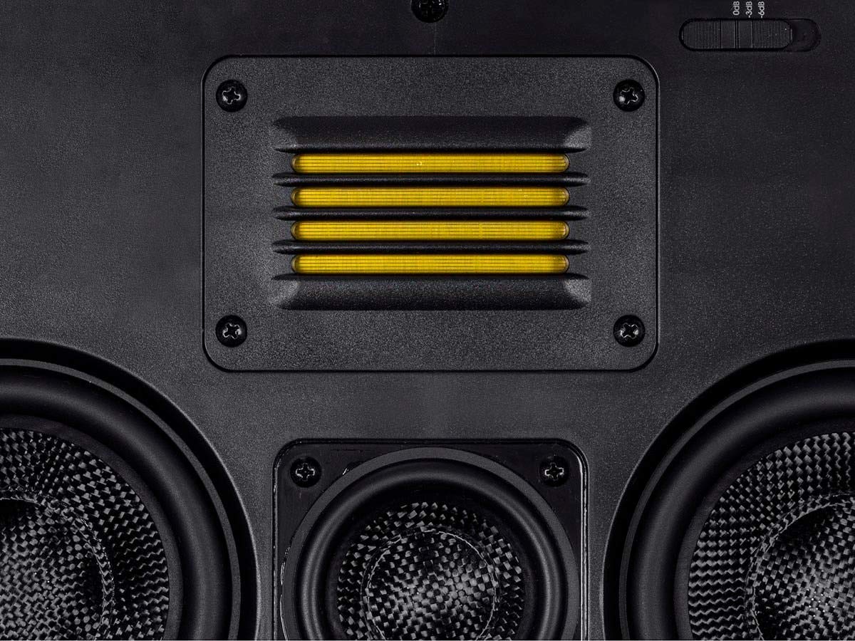 Mono 3-Way Carbon Fiber In-Wall Speaker Center Channel - Dual 5.25-Inch (Single) with Ribbon Tweeter - Amber Series