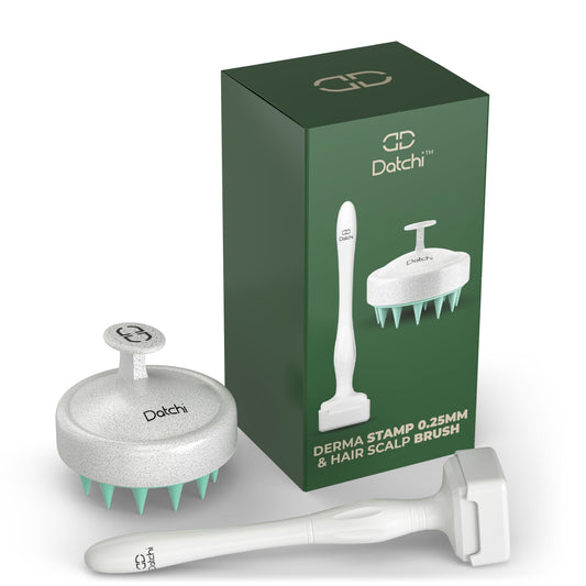 Datchi Derma Stamp & Scalp Massager - Cuidado De La Piel, Herramienta De Microagujas Para El Cuidado De La Barba Y El Cuero Cabelludo, Depurador Del Cuero Cabelludo Con Silicona Suave, Dermastamp - De