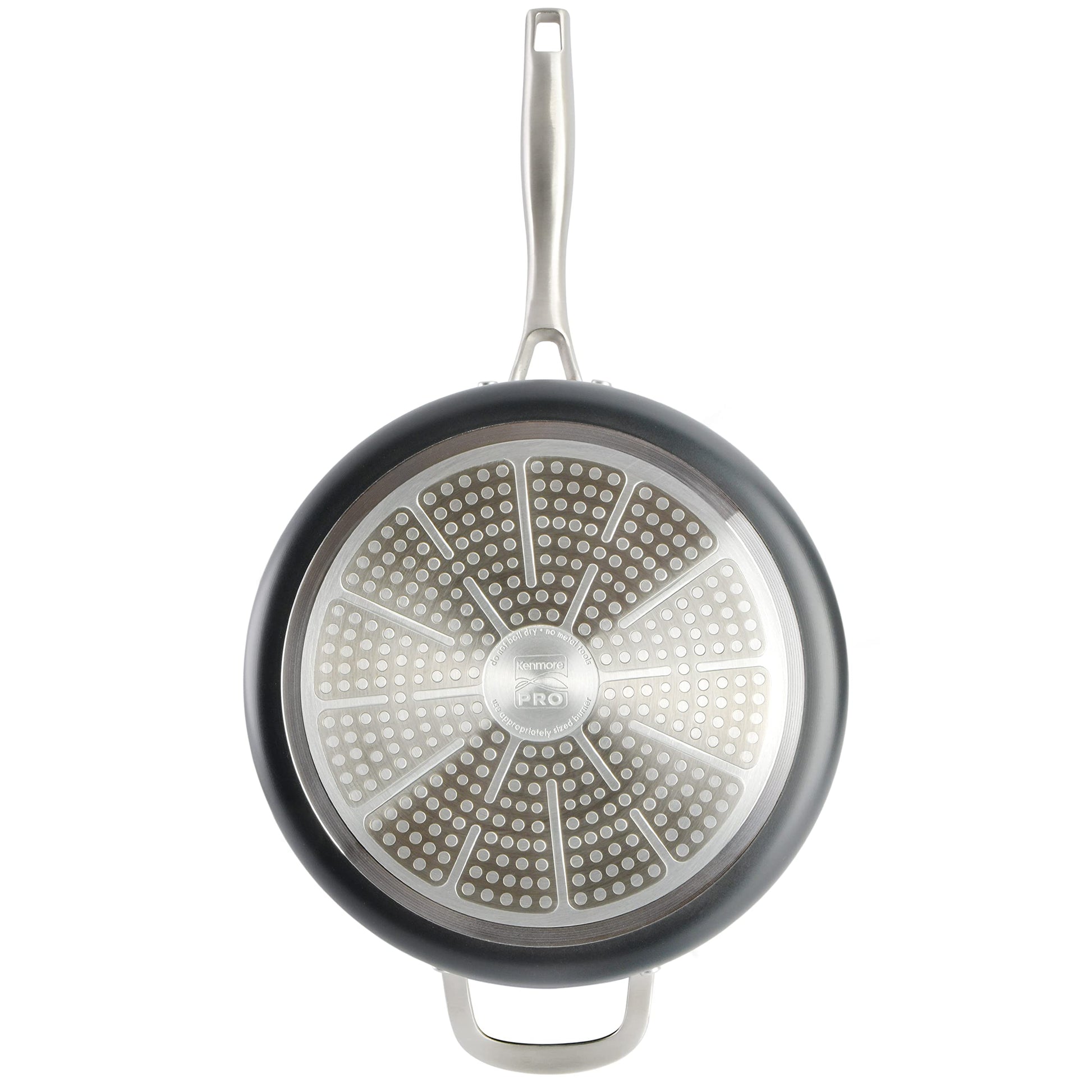 Kenmore Pro Arbor Heights - Juego de utensilios de cocina de aluminio forjado de platino anodizado duro de 7 capas, 10 piezas, color negro