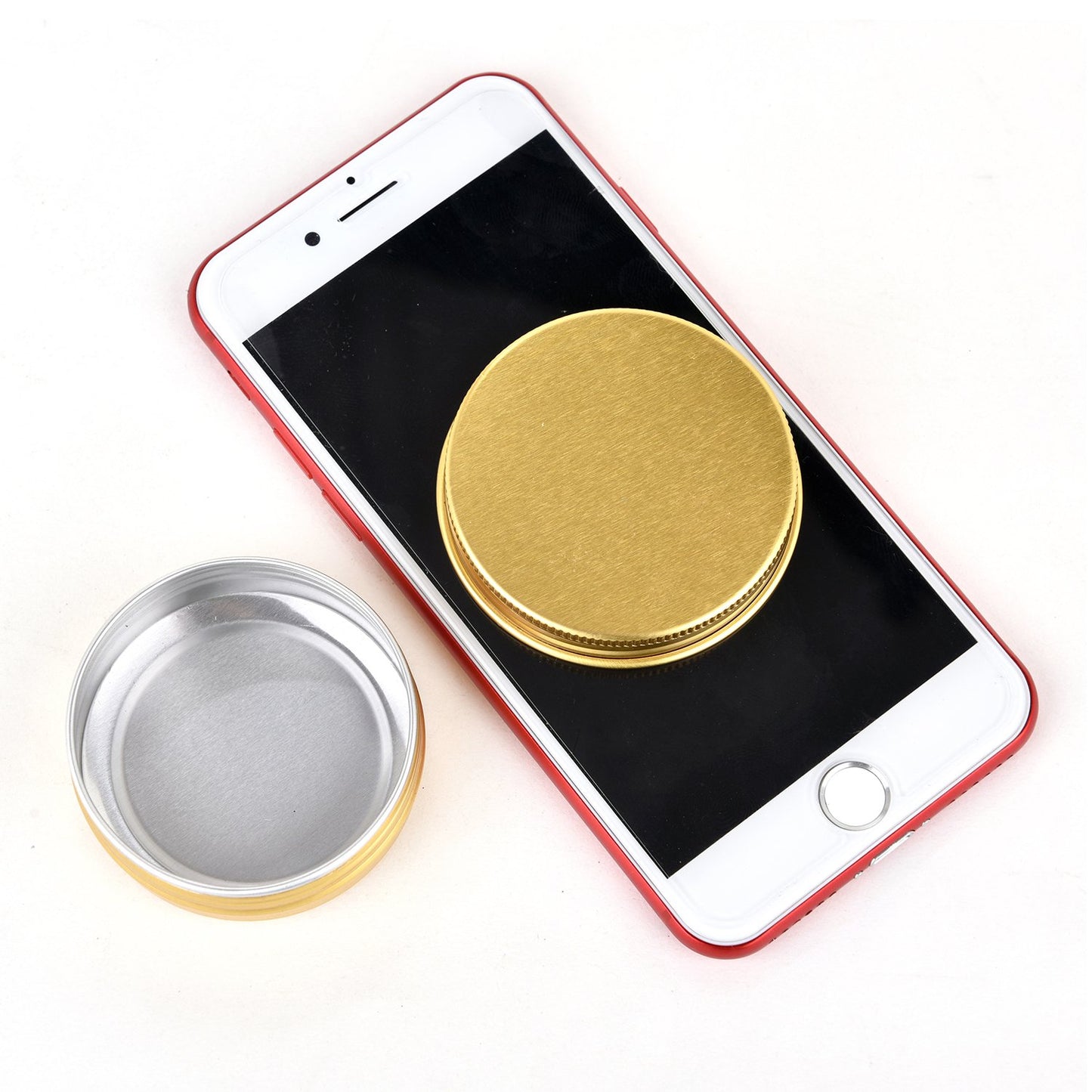TMO Aluminum Metal Tins 1 Ounce 30ml Round Tin Containers Storage Tins Empty Lip Balm Tins Metal Jars with Screw lids,Gold(Pack of 14)