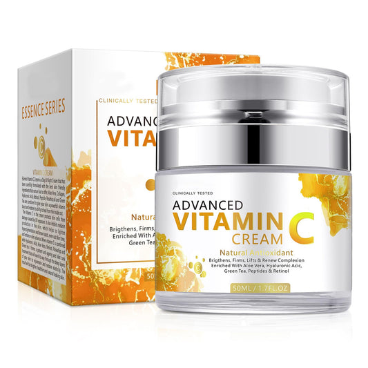 LAIKME Vitamin C Cream, Vitamin C Face Cream With Nicotinamide & Hyaluronic Acid, Vitamin C Moisturizer For Face, Anti Aging Vitamin C Face Cream For Reduces Wrinkle, Fine Lines & Tightening Skin