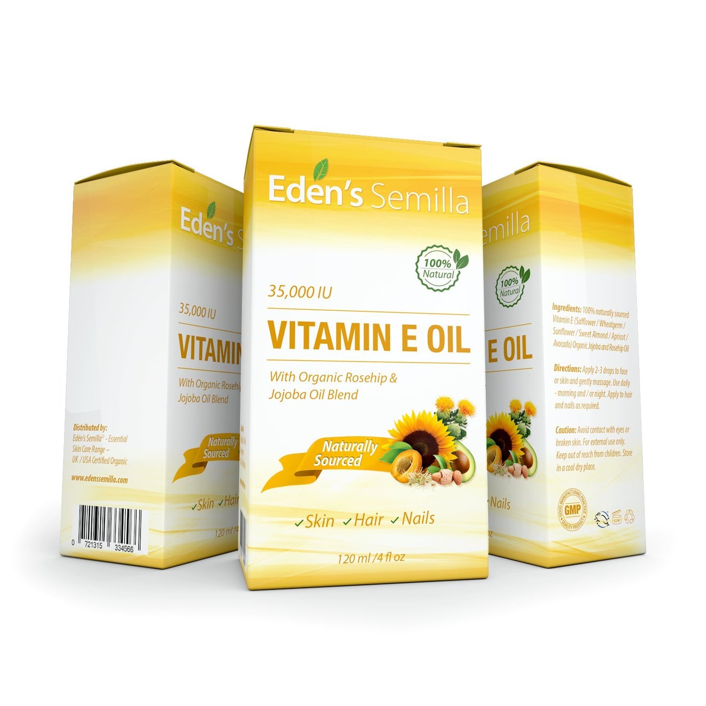 Aceite Orgánico de Vitamina E para Piel: Rosa Mosqueta, Jojoba - Nutrición, Protección Rostro y Cuerpo - Ingredientes Puros - 4 oz - Absorción Rápida - Tratamiento Natural y Efectivo.