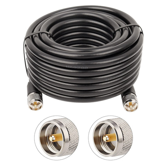 XRDS -RF PL-259 UHF CB Cable coaxial de 35 pies, 50 ohmios KMR400 PL-259 UHF macho a UHF macho Cable coaxial de baja pérdida para radio HAM y CB, analizador de antena, carga ficticia, antena AIS, medidor SWR