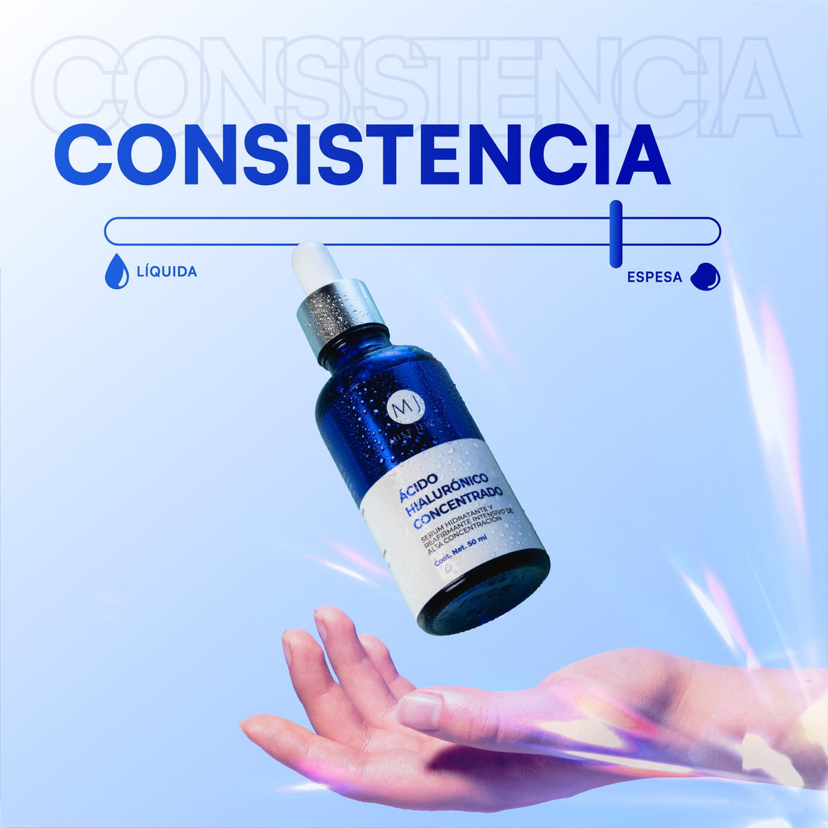 MIST JEWEL - HYDRA - Serum Acido hialuronico facial concentrado para arrugas antiedad | Hyaluronic acid suero para el rostro de alta concentración hidratante intenso y rejuvenecedor 50ml (AH Concentrado)