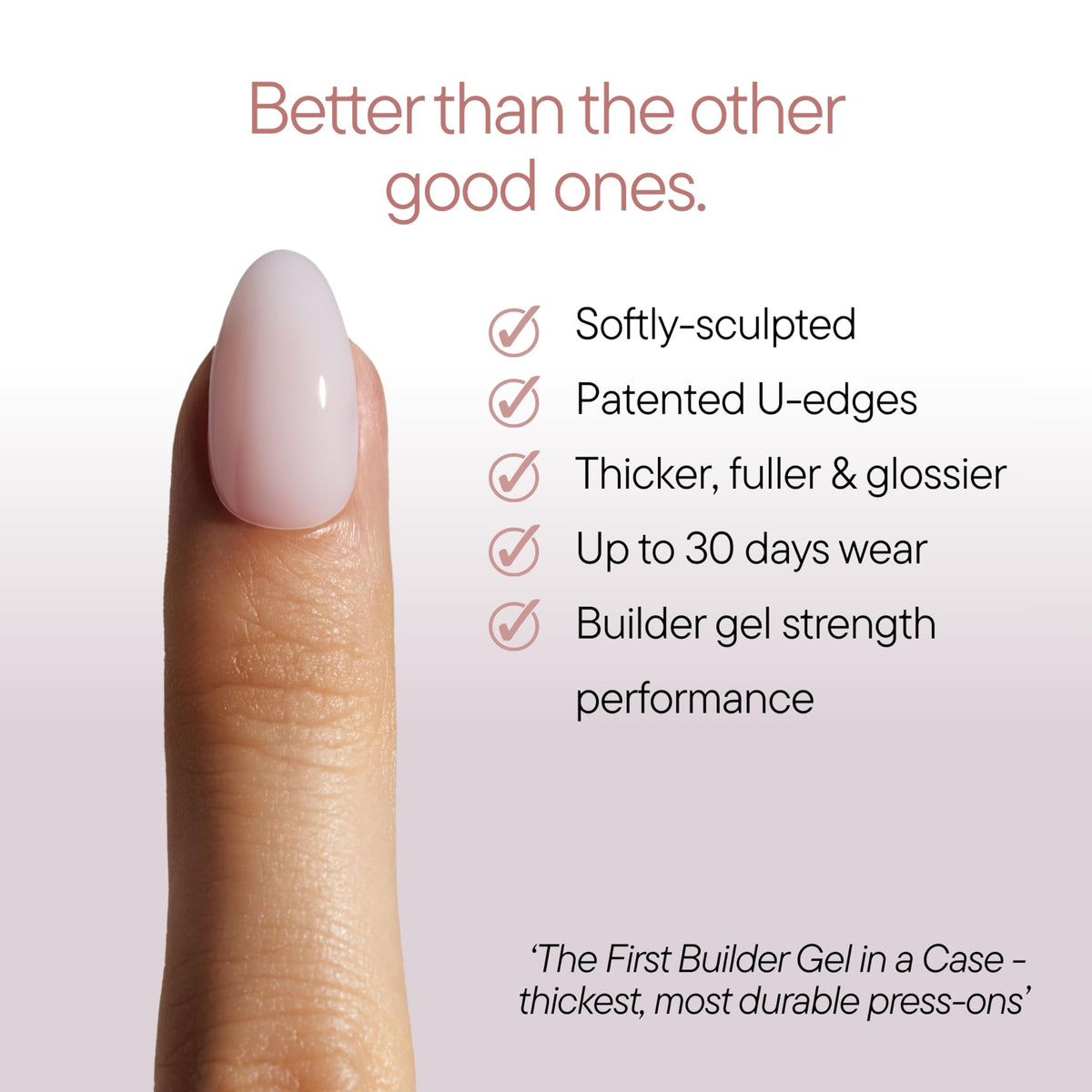 Celebritips Uñas postizas - Salon U-ltimate™ | Bare Milk, uñas almendradas extracortas, reutilizables | 16 tamaños - Kit de 32 uñas con pegamento y pestañas adhesivas