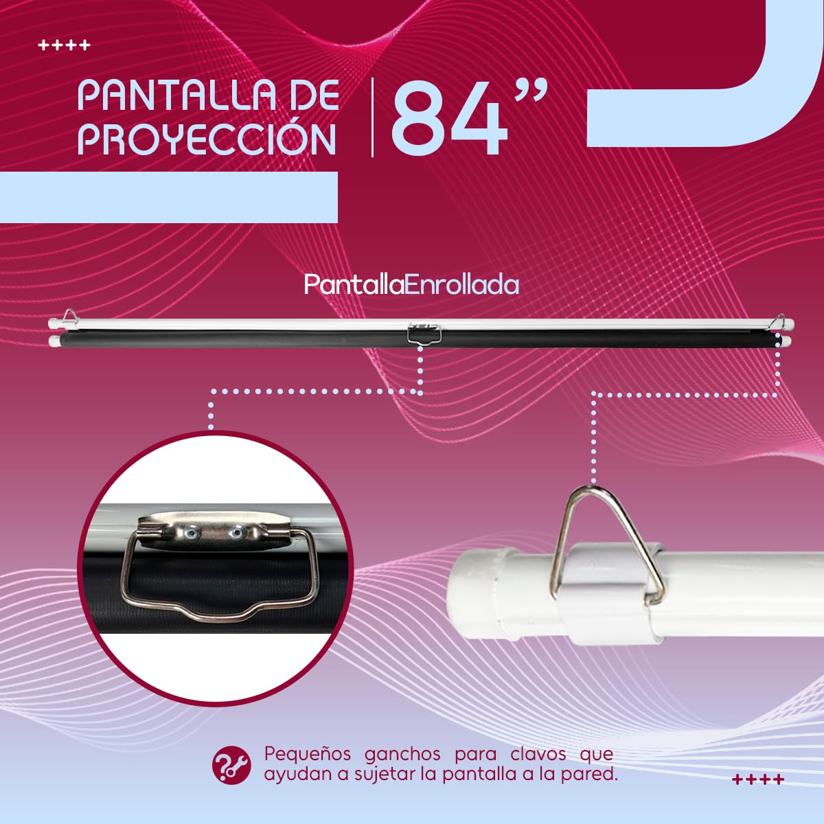 SEAFON Pantalla De Proyección 84 Pulgadas, 4:3 con Trípode