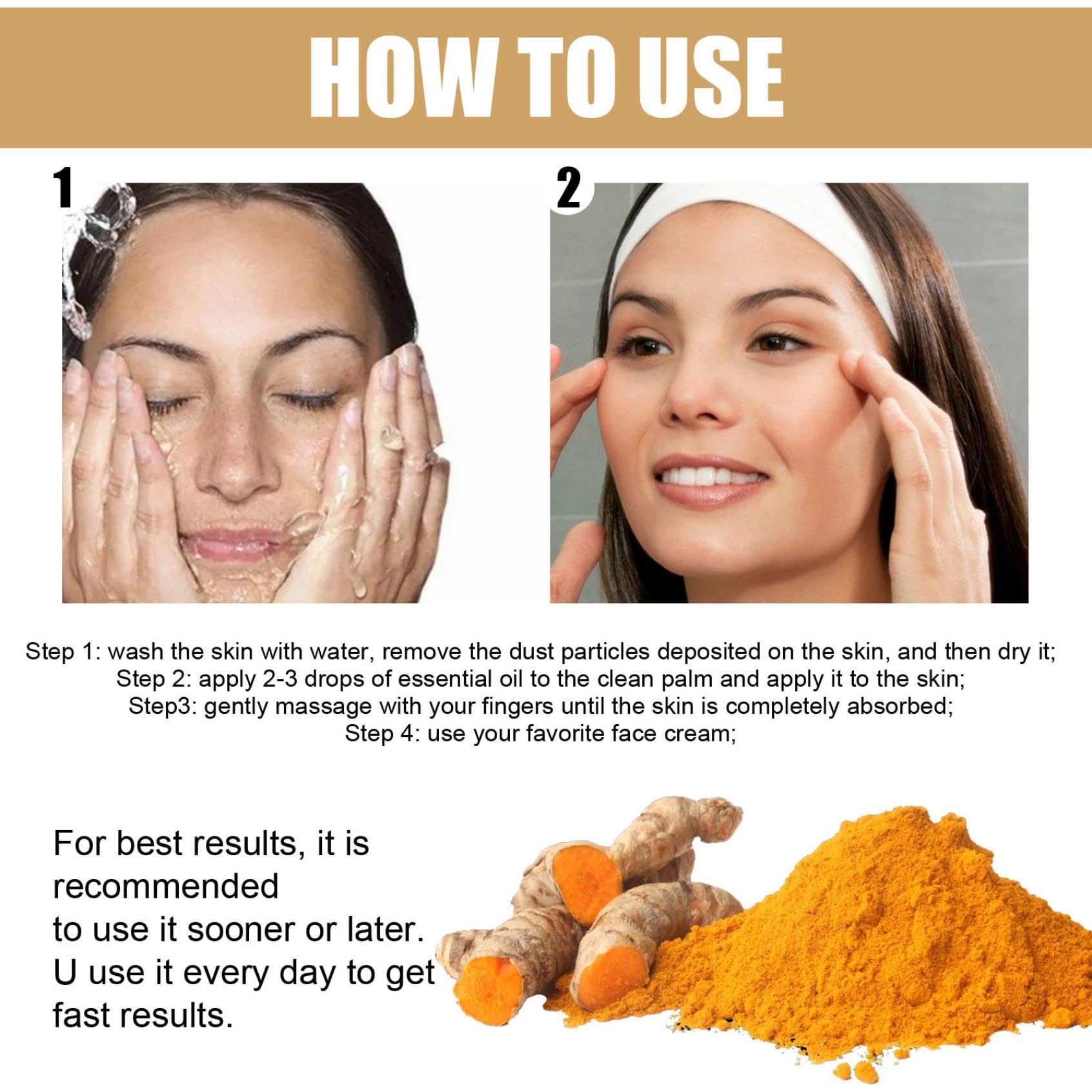 Cúrcuma Serum Facial Reparador, Suero Corrector De Manchas Oscuras De Cúrcuma, Cúrcuma Natural Piel Brillante Suero Hidratante Reparador de Manchas Oscuras, Hidrata La Piel Apagada Y Seca (3PCS)