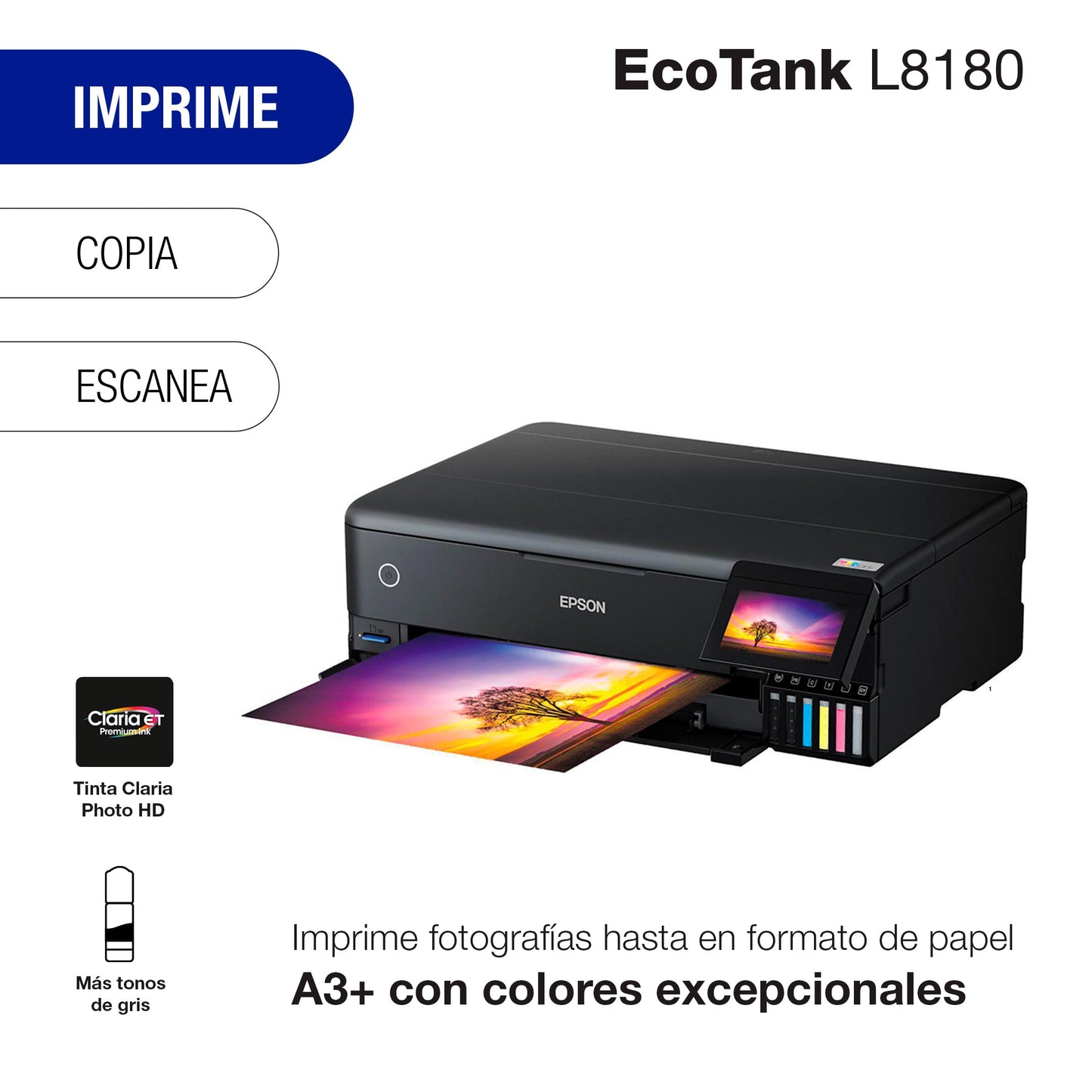 Epson Ecotank Impresora Fotográfica Multifuncional a Color L8180