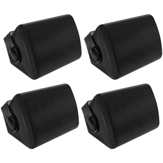 Herdio Bocinas para Exterior,5.25 Pulgadas, 600W Altavoces para Exteriores, Resistente al Agua, Adecuado para el hogar, Patio, Terraza,Patio Trasero (4 Altavoces,Negros)