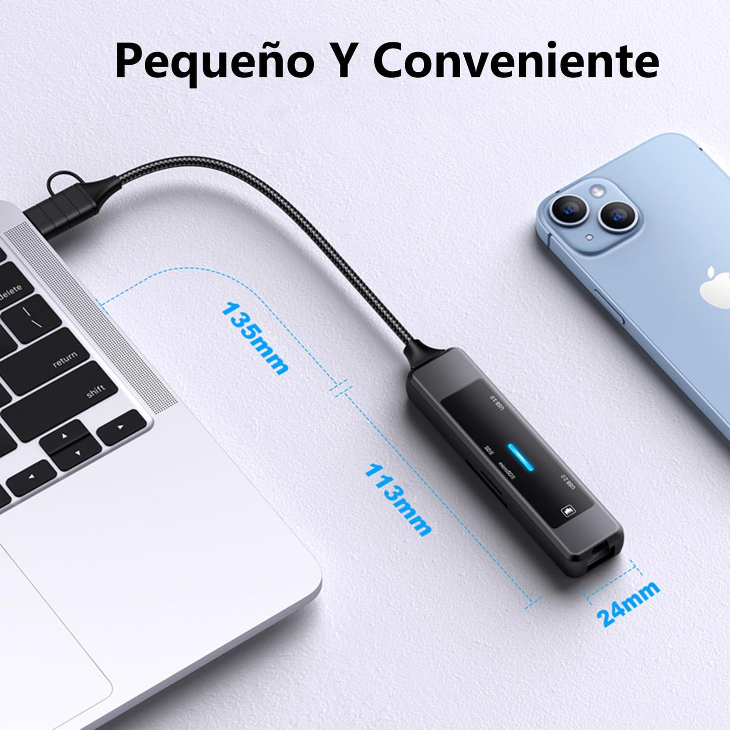 Adaptador Ethernet USB 3.0 MORNWELL Multicolor 5 en 1 Técnico para MacBook, Surface Pro y PC