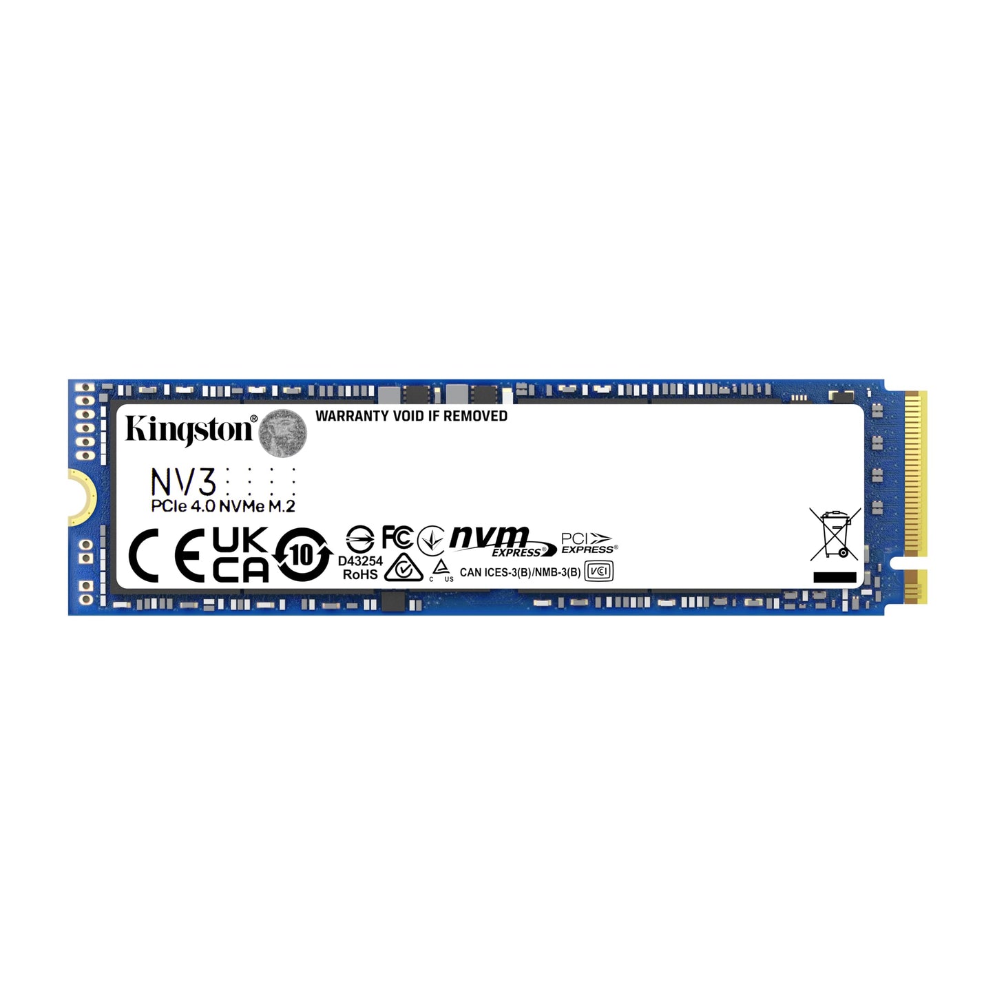 Kingston SSD NV3, Capacidad: 500GB, Factor de Forma: M.2 2280, Interfaz: NVMe PCIe Gen 4.0 x 4 Carriles, Lectura: 5000MB/s y Escritura: 3000MB/s, SKU: SNV3S/500G