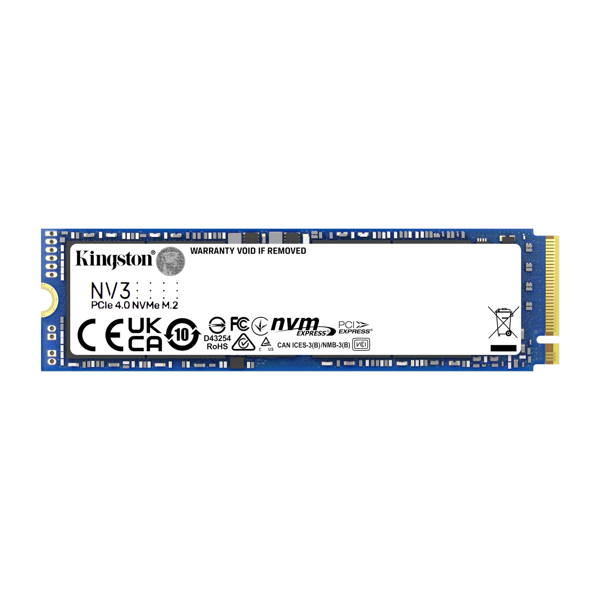 Kingston SSD NV3, Capacidad: 500GB, Factor de Forma: M.2 2280, Interfaz: NVMe PCIe Gen 4.0 x 4 Carriles, Lectura: 5000MB/s y Escritura: 3000MB/s, SKU: SNV3S/500G