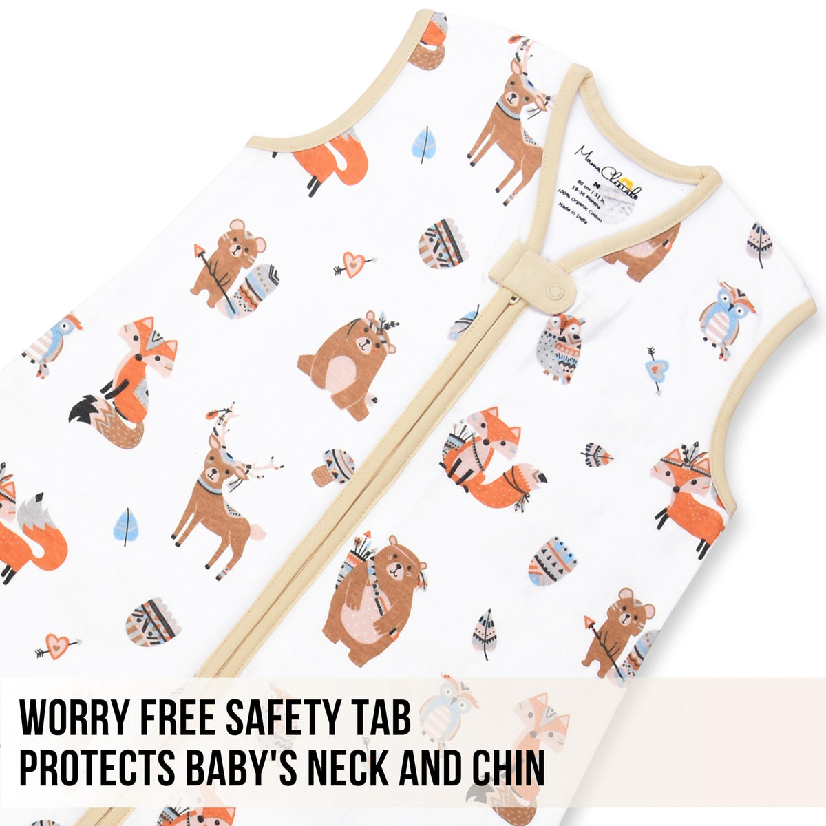 Mama Cheetah Saco de Dormir para Niños Pequeños con Pies, 0.5 TOG Mantas Portátiles de Algodón Orgánico para Bebés con Piernas, Saco de Dormir para Bebés que Caminan, Caminante Temprano 6-18 Meses