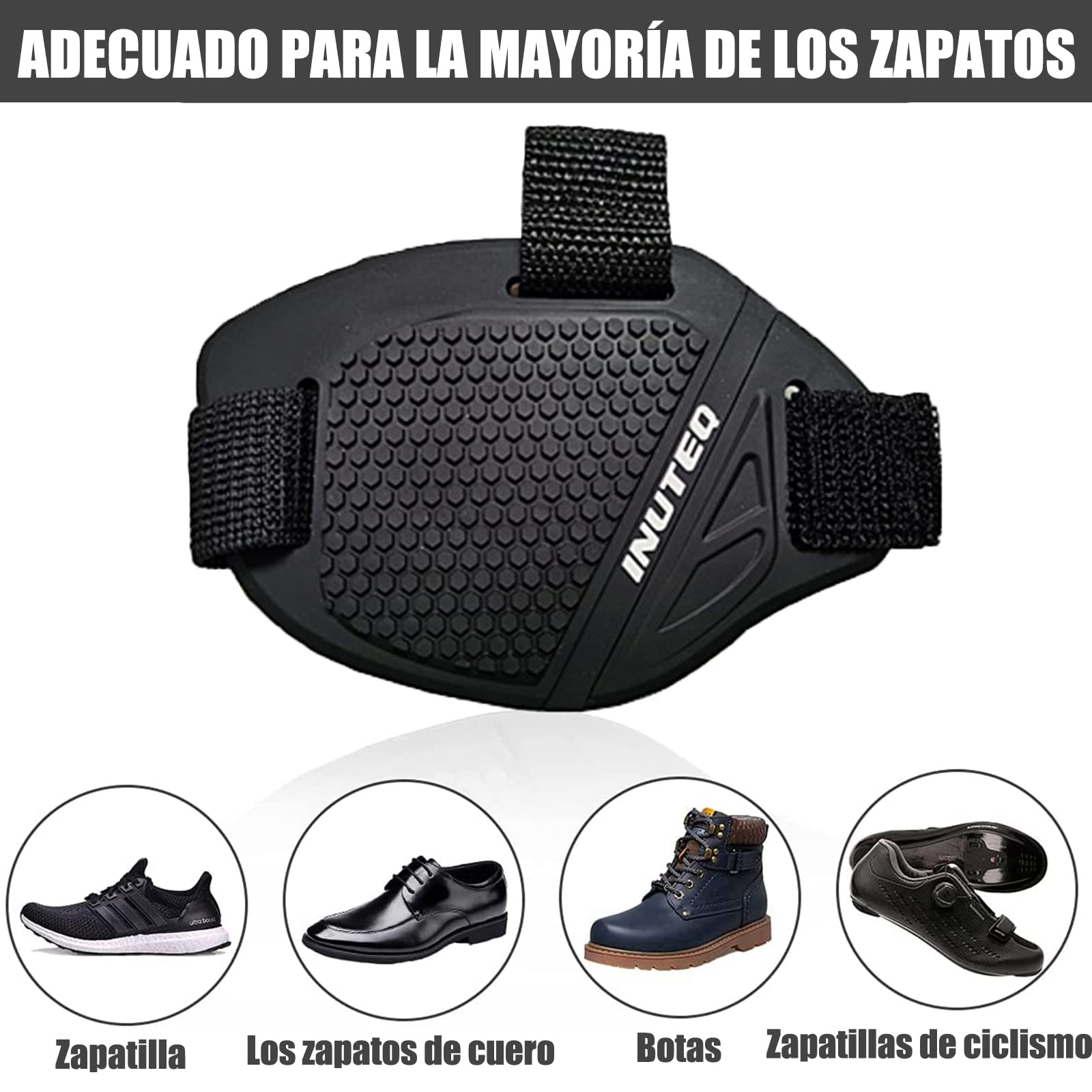 HEKE Accesorios de Cambio de Marchas de Motocicleta para Zapatos, Protector de Botas de Goma de Motocicleta con Correa para Zapatos, Cubierta Protectora Antideslizante para Zapatos, 1 Pieza