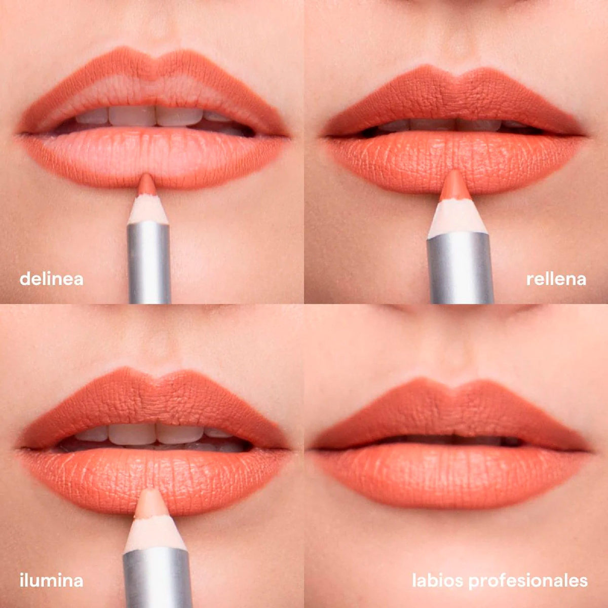 SARELLY, Kit de Maquillaje, Lip Combo 5 en 1, Labial, Delineador, Iluminador, Sacapuntas y Estuche, Spicy