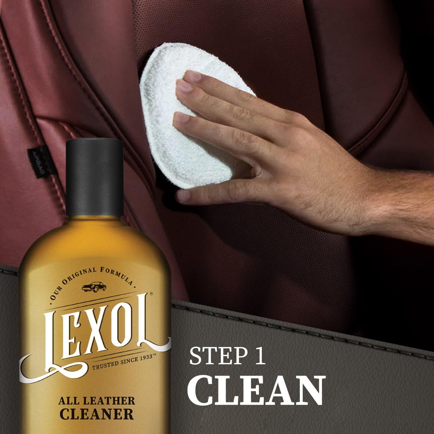 Lexol All Kit Limpiador y acondicionador de Piel para Asientos de Coche e Interiores, camillas y Muebles, Zapatos y Botas, Guantes de béisbol y sillas de Caballo, Dos Botellas de 16.9 onzas y Dos