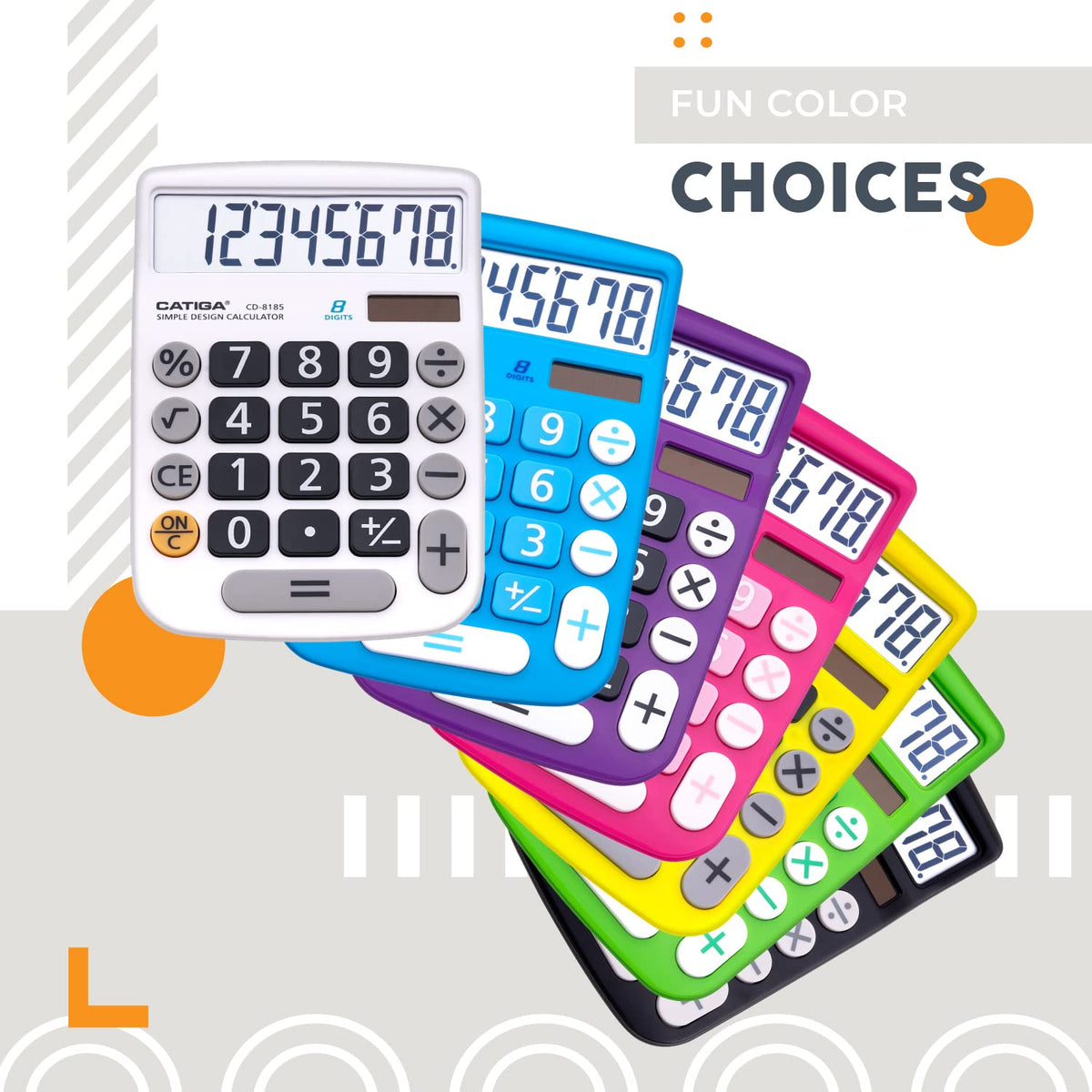 Calculadora de Escritorio CATIGA Negra con Energía Solar y Pantalla LCD Fácil de Leer