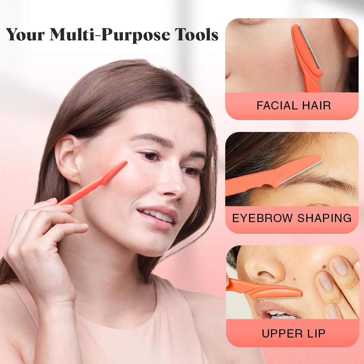 Kitsch- Herramienta de dermaplaning: afeitadoras faciales para mujeres y hombres, recortadora de cejas y afeitadora facial, depilación facial, afeitadoras faciales para mujeres y hombres, afeitadora D