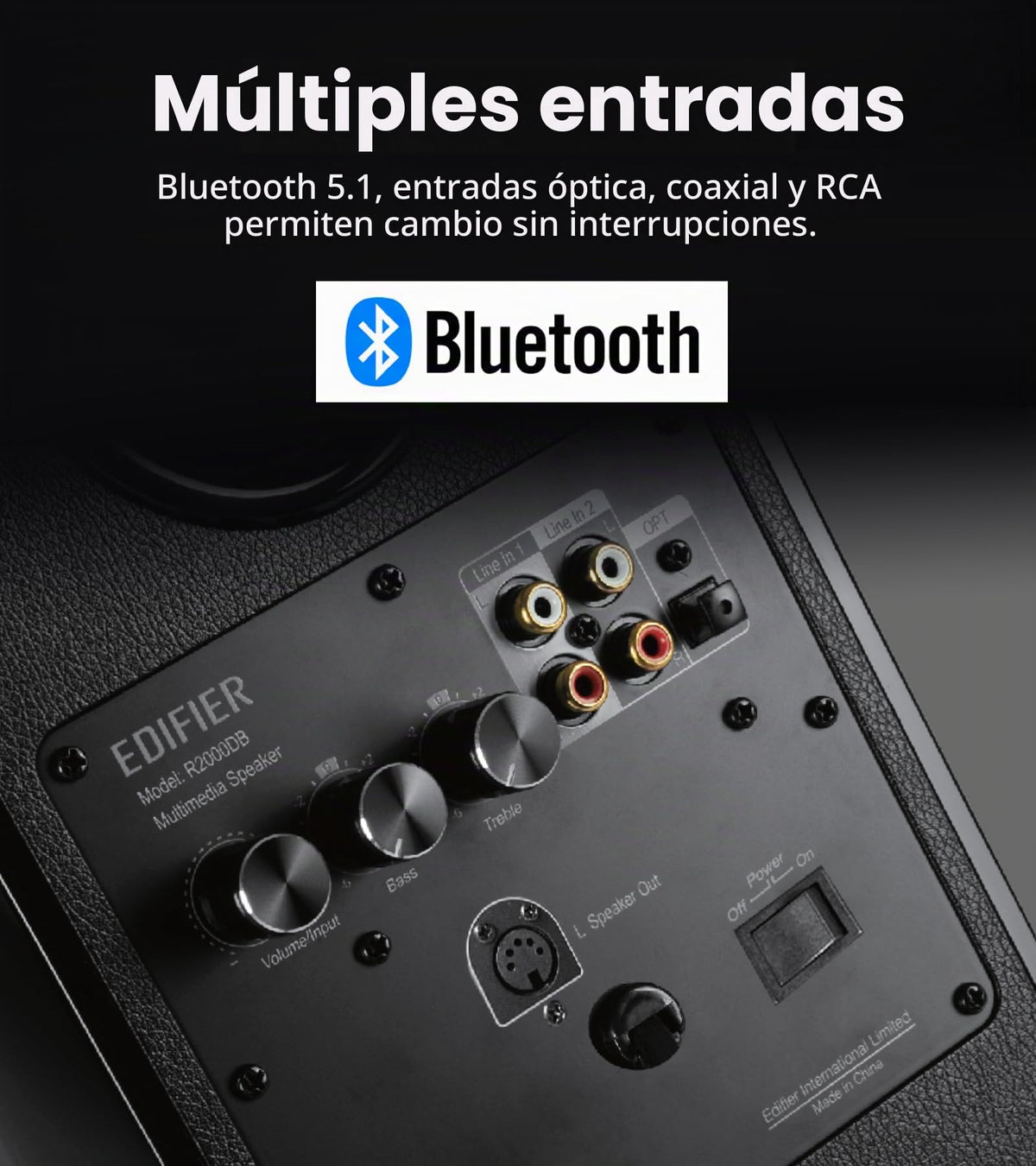 Altavoces de Estantería Edifier Warmoak Woofer Grande RMS 120W Bluetooth y RCA/Óptica/Coaxial Control Remoto