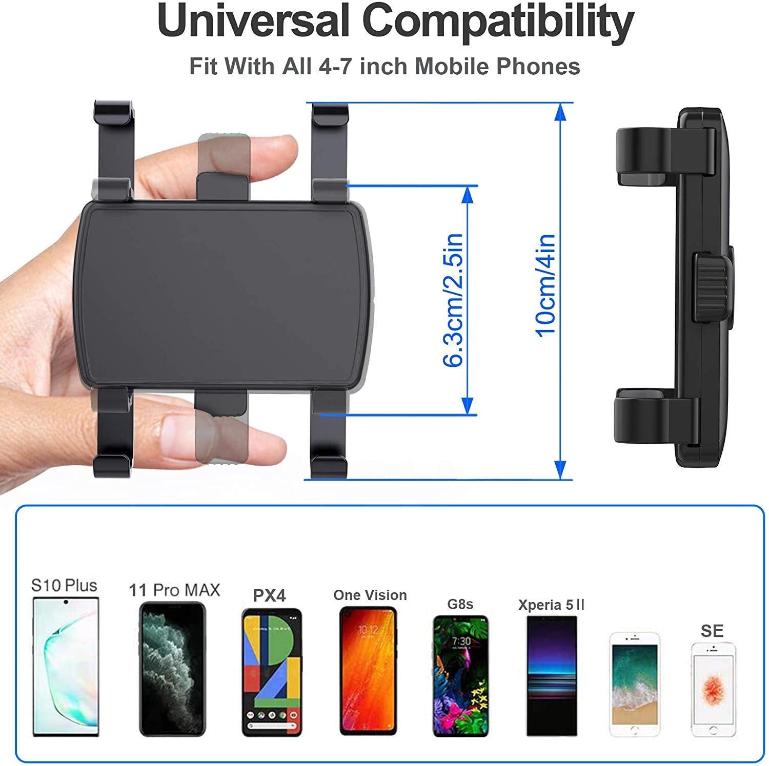 Soporte Móvil TBONEEY Negro 3 en 1 Giratorio Universal para Coche