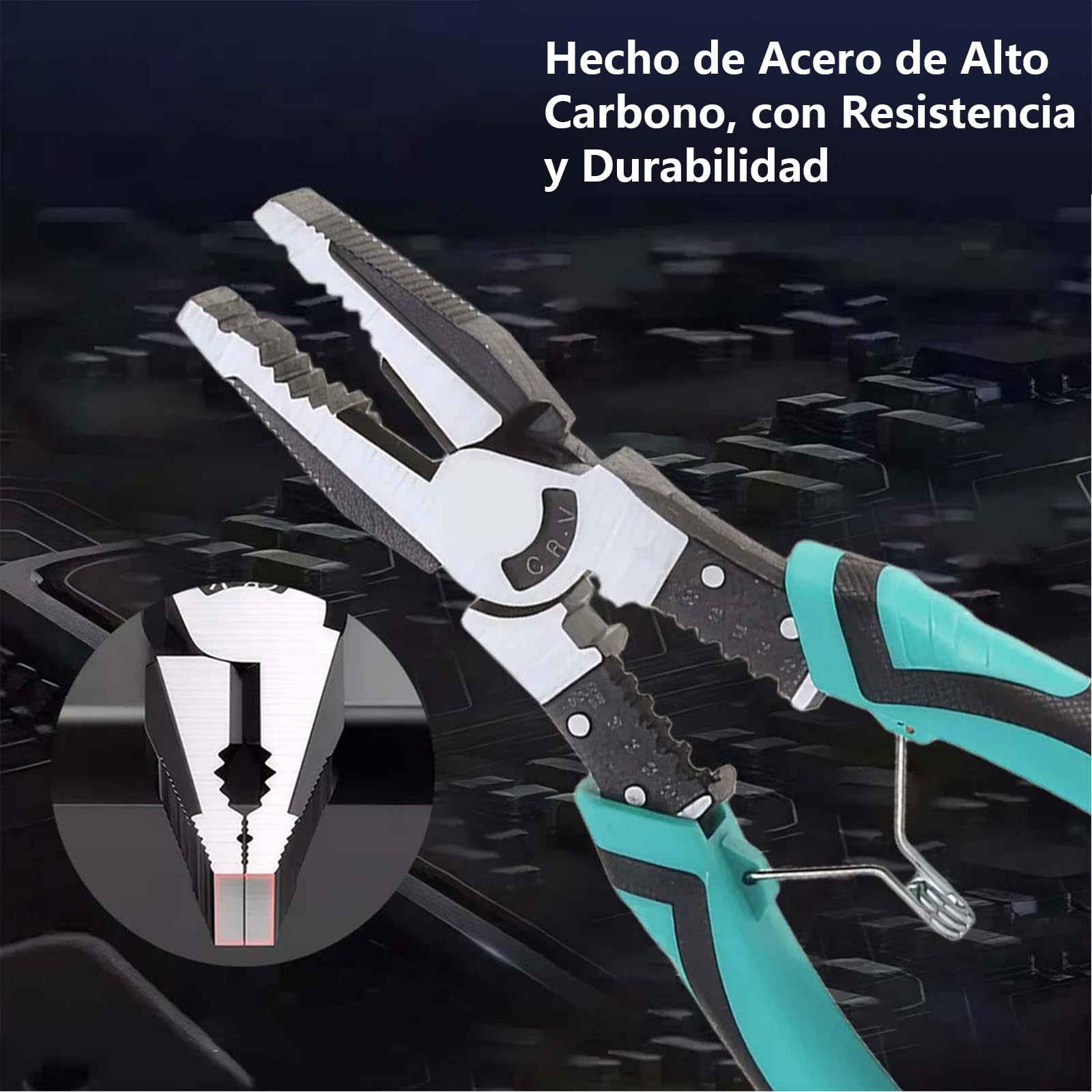 Juego de Alicates Herramienta Incluye Pinza de Punta Larga, Pinza de Corte Diagonal y Pinza de Alambre de Acero, Duradero de Acero Alto Carbono, Multiherramientas para Electricistas y Reparaciones