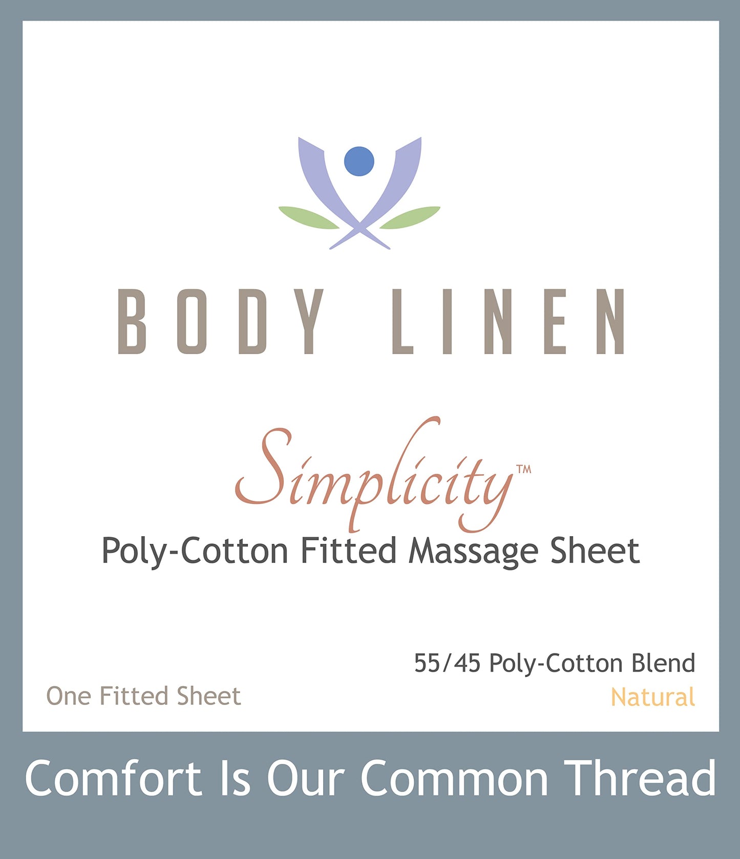 Body Linen Simplicity - Sábanas bajeras de polialgodón para mesa de masaje, 180 hilos, ajuste espacioso para mesas de 28 a 32 pulgadas de ancho, suaves y duraderas. Disponible en blanco, natural y gris. (1 paquete natural)