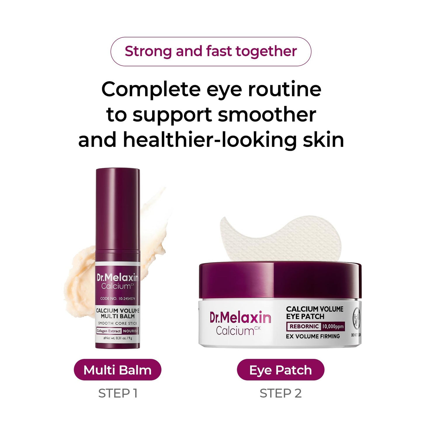 Dr.Melaxin Calcium Multi Balm Stick, Collagen & Elastin Wrinkle Stick, All-in-One Hydrating Lip , Eye & Neck , Makeup Base & Face Moisture , Korean Skincare, 0.31 OZ