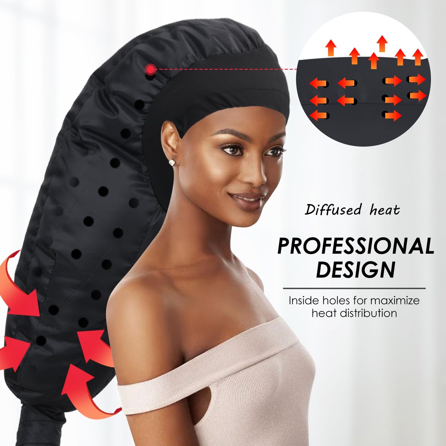 Accesorio Secador De Pelo Mejorado con Capucha Ajustable Extra Grande para Cuidado De Cabello Rizado Natural y Texturizado