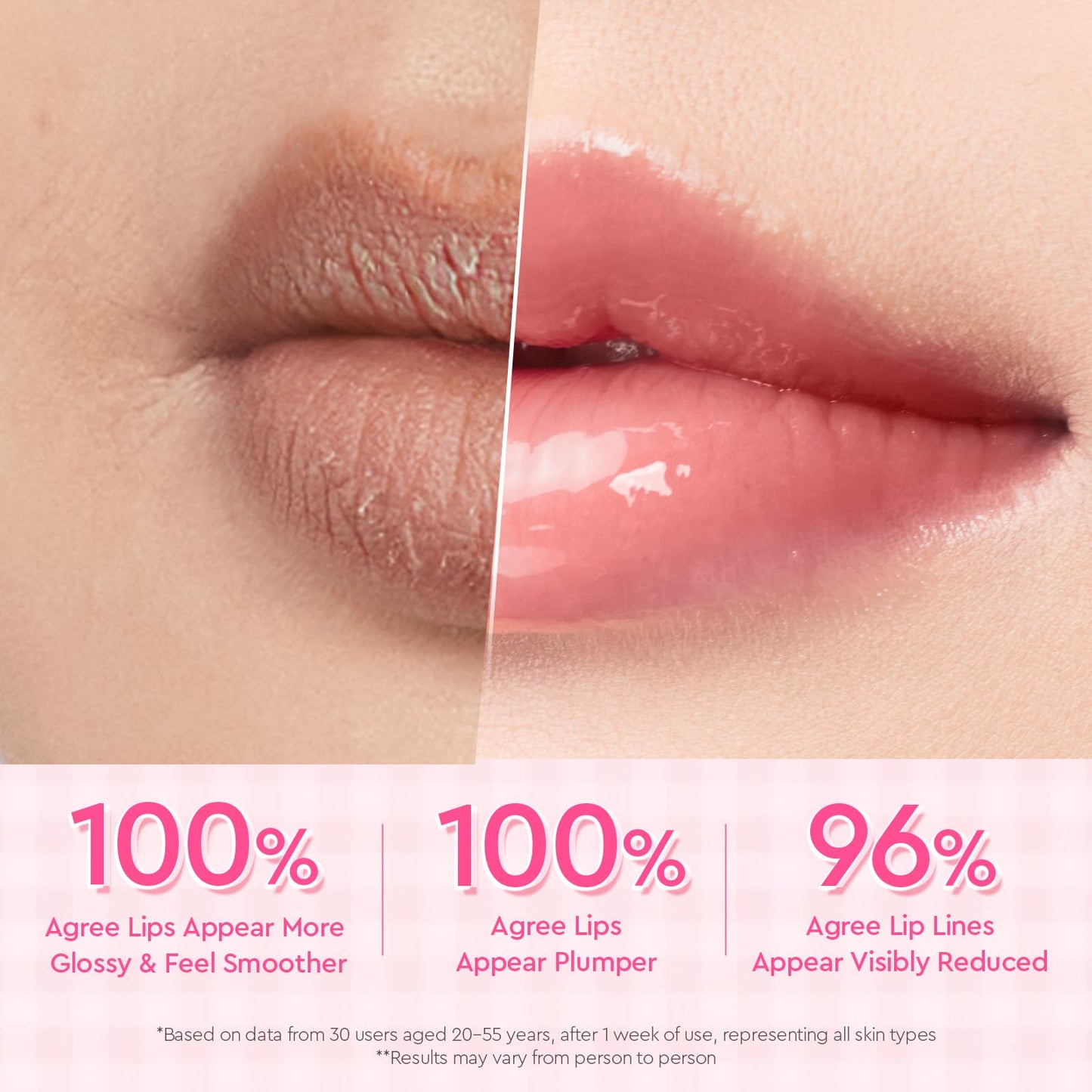 Glad2Glow sérum labial 3 en 1 con efecto iluminador, bálsamo labial con color con VC-IP y Vitamin E, brillo ligero no pegajoso con charm a juego (01 Strawberry Pink)