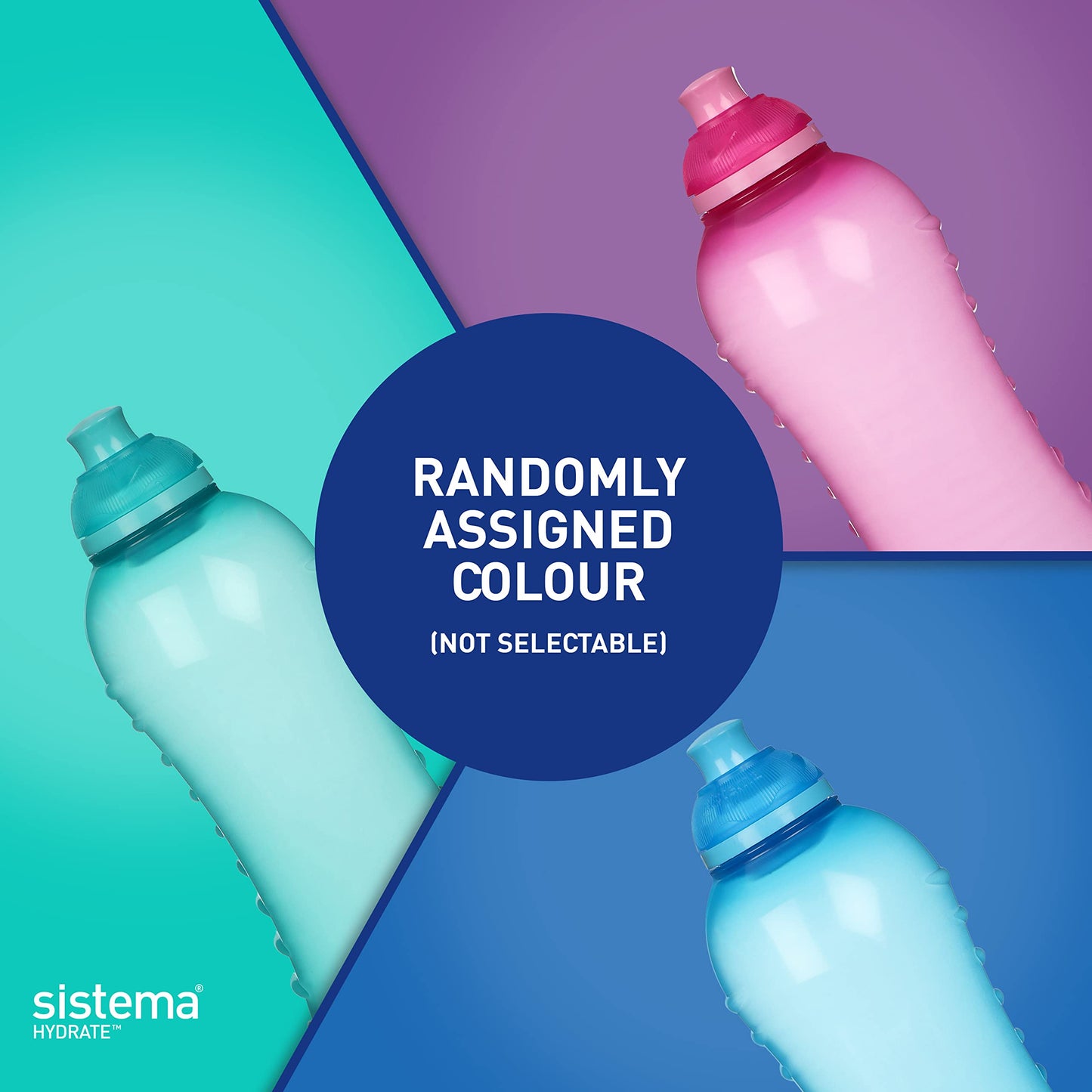 Sistema 780C6 Colección Twist 'N' Sip Botella de agua, 325 ml, azul/rosado/verde