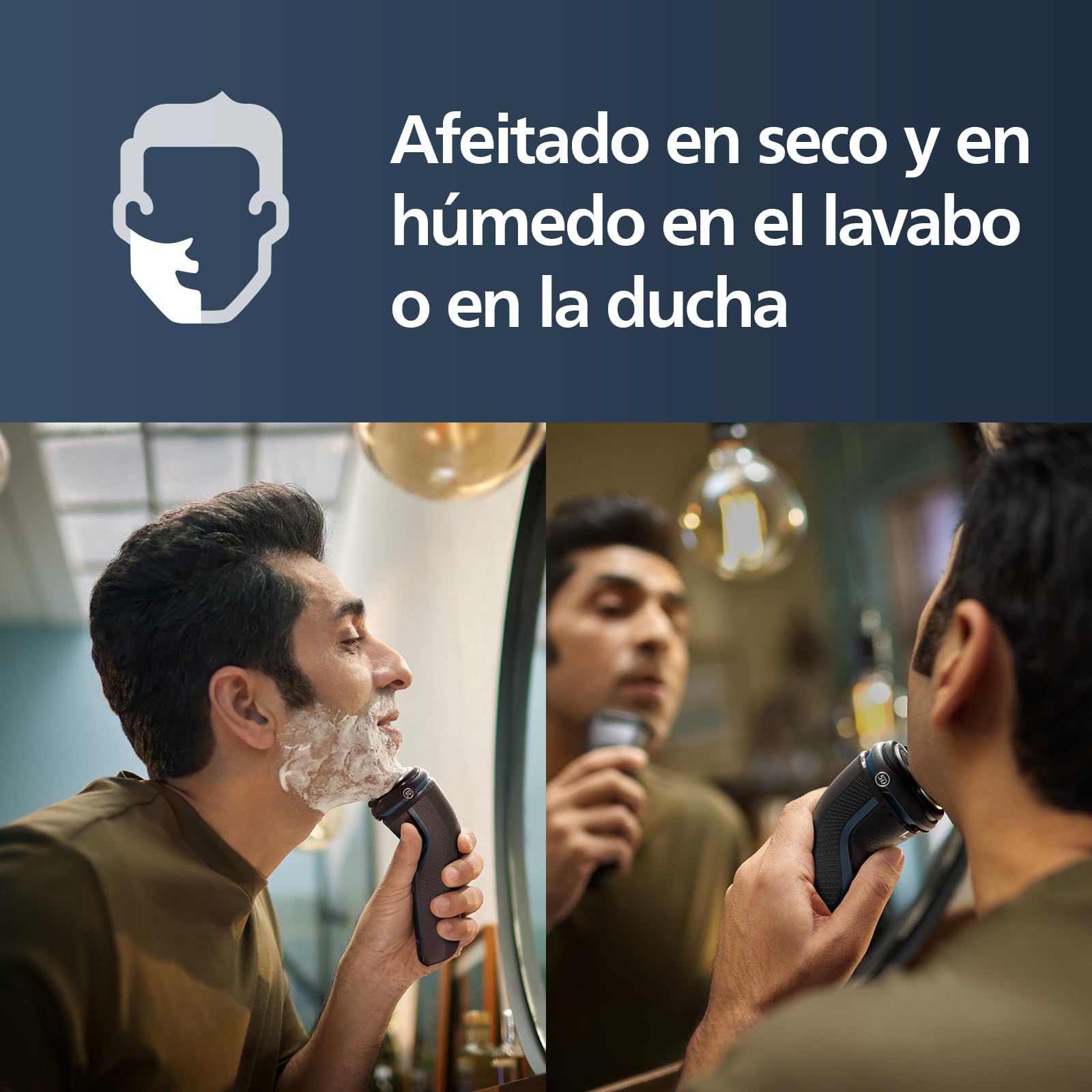 Afeitadora Eléctrica Philips Series 3000 Uso en Seco y Húmedo Anticorrosión