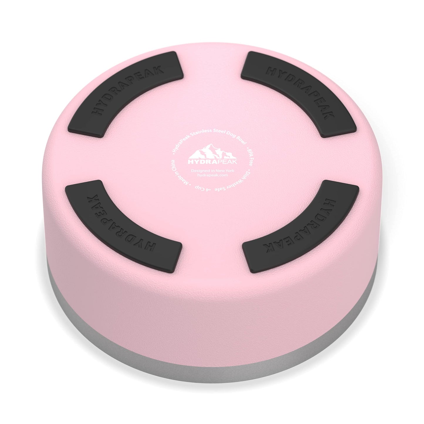 Cuenco para Perro Hydrapeak Rosa de Acero Inoxidable Antideslizante para Agua o Comida