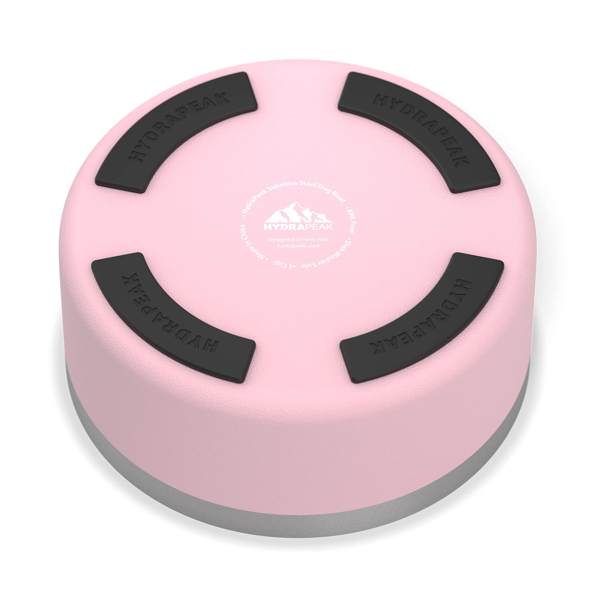 Cuenco para Perro Hydrapeak Rosa de Acero Inoxidable Antideslizante para Agua o Comida