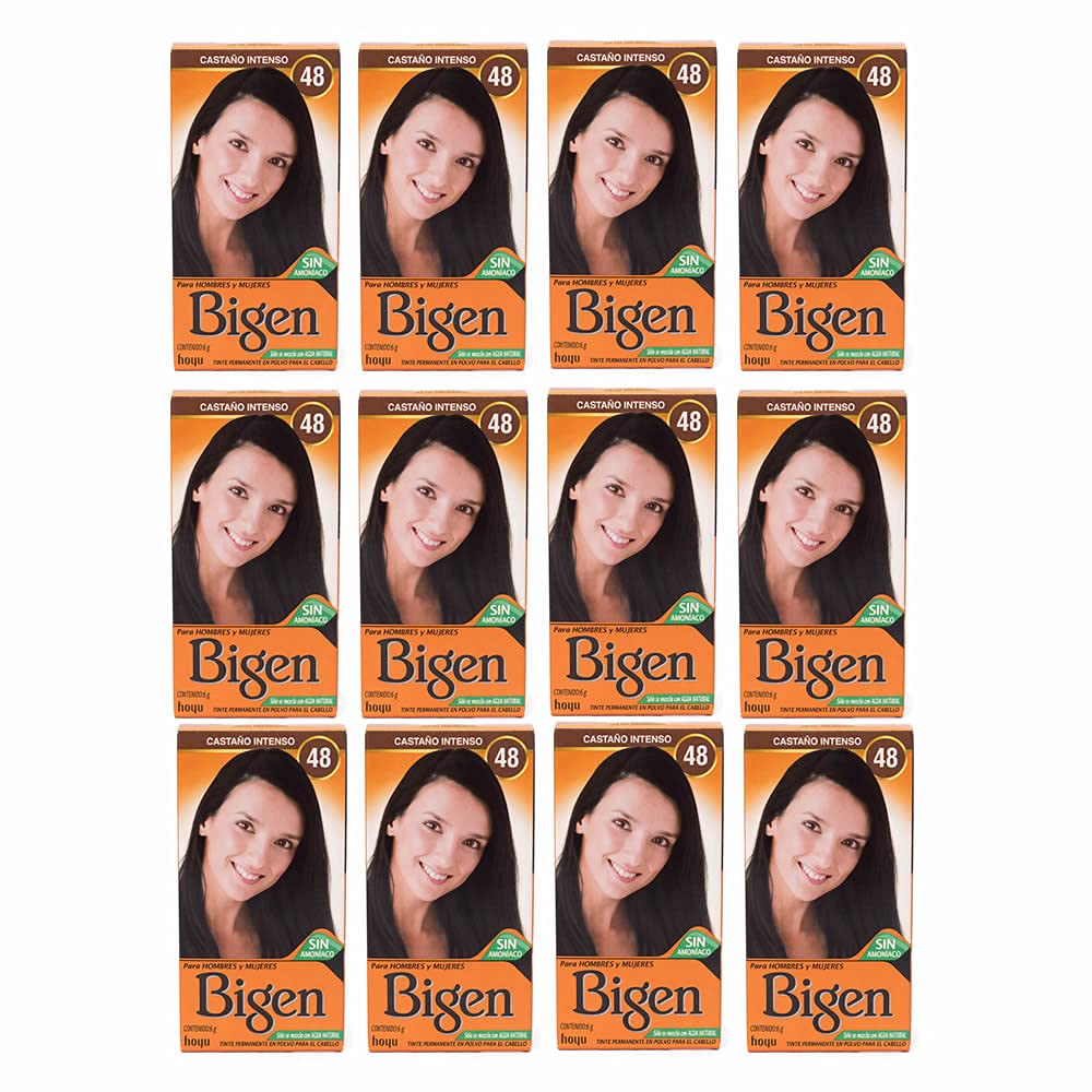 Bigen Pack 12 Tintes, Tono #48 Castano Intenso
