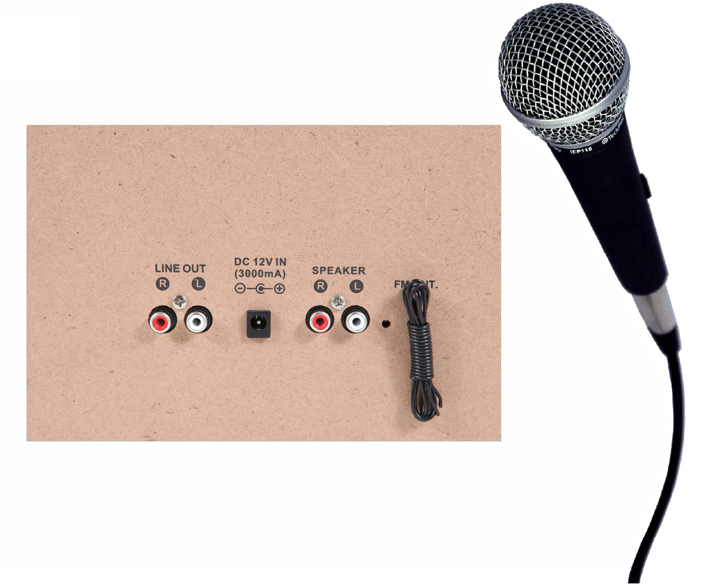 TechPlay Karaoke habilitado, 30 W RMS, placa giratoria clásica retro, NFC Bluetooth, reproductor de cassette/grabadora doble, reproductor de CD MP3, puertos SD USB, reloj despertador digital AM/FM y