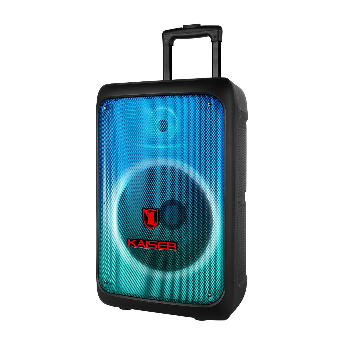 Kaiser Bocina Bluetooth de 12 Pulgadas con Luz Tipo Flama, KSR-Link, DSP High Quality, Efectos de Sonido, Micrófono Inalámbrico, Recargable, FM, USB, Micro SD, Aux, Potencia de 40W RMS